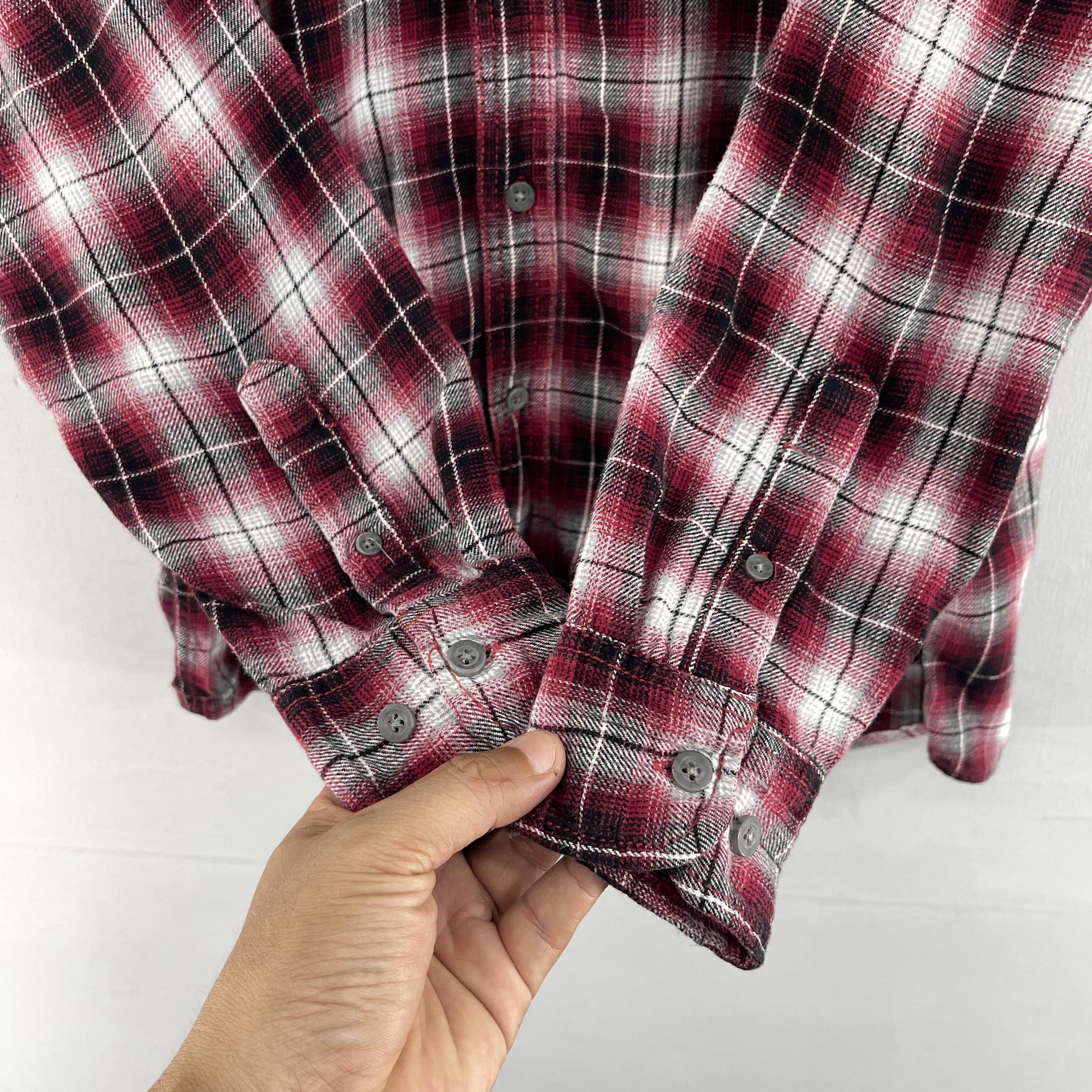 Flannel × Japanese Brand FADED GRLORY Plaid Checkered Shadow Red Button Up Flannel Size US S / EU 44-46 / 1 - 7 Thumbnail