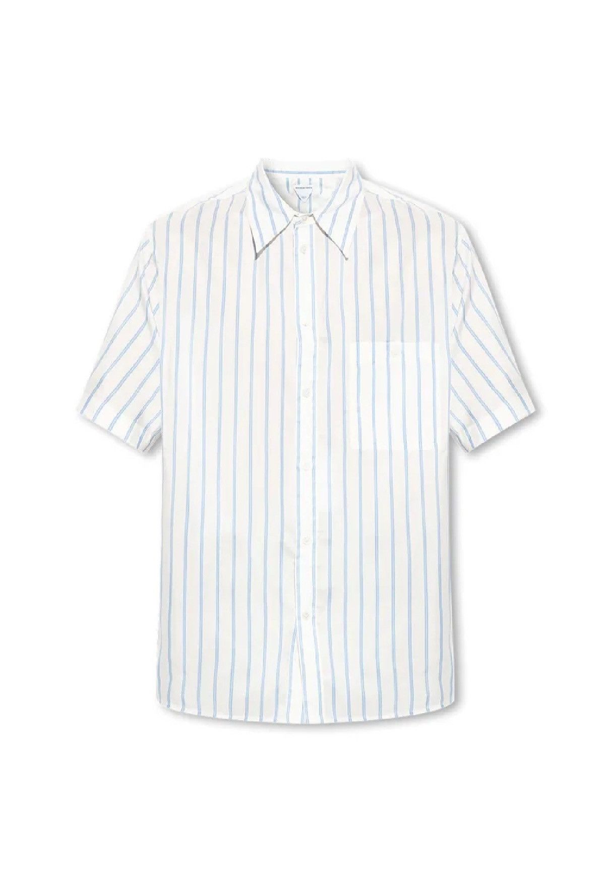 Bottega Veneta Bottega Veneta Silk Striped Short Sleeve Shirt Size US M / EU 48-50 / 2 - 5 Thumbnail