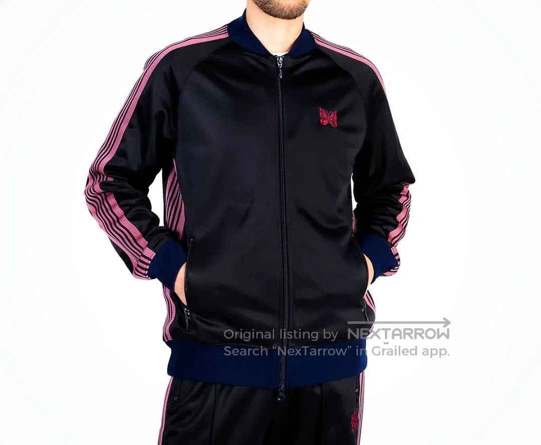 Needles R.C. Track Jacket in Black and Pink.