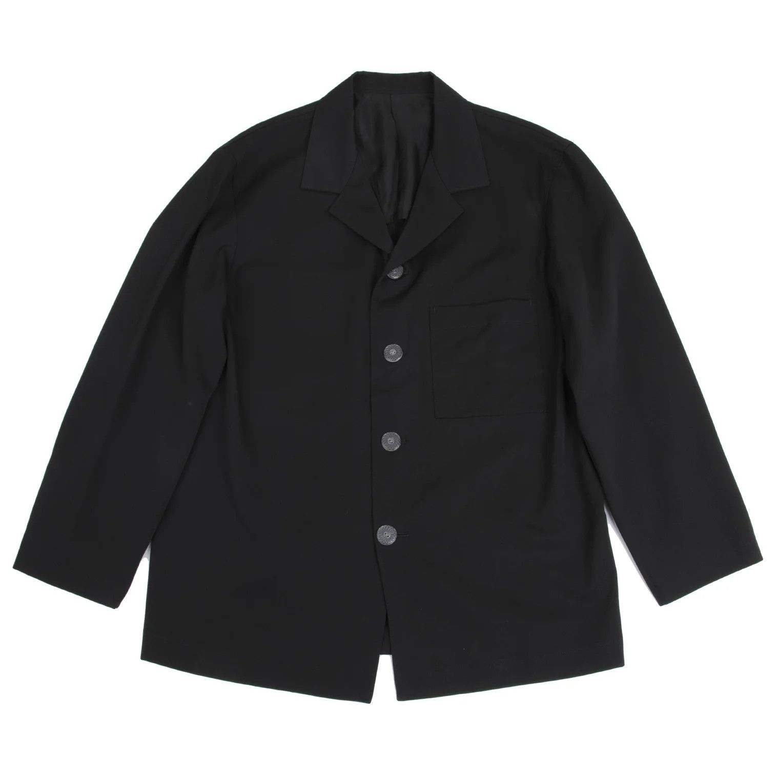 Yohji Yamamoto Yohji Yamamoto Wool Gabardine Jacket Black M Size US M / EU 48-50 / 2 - 1 Thumbnail