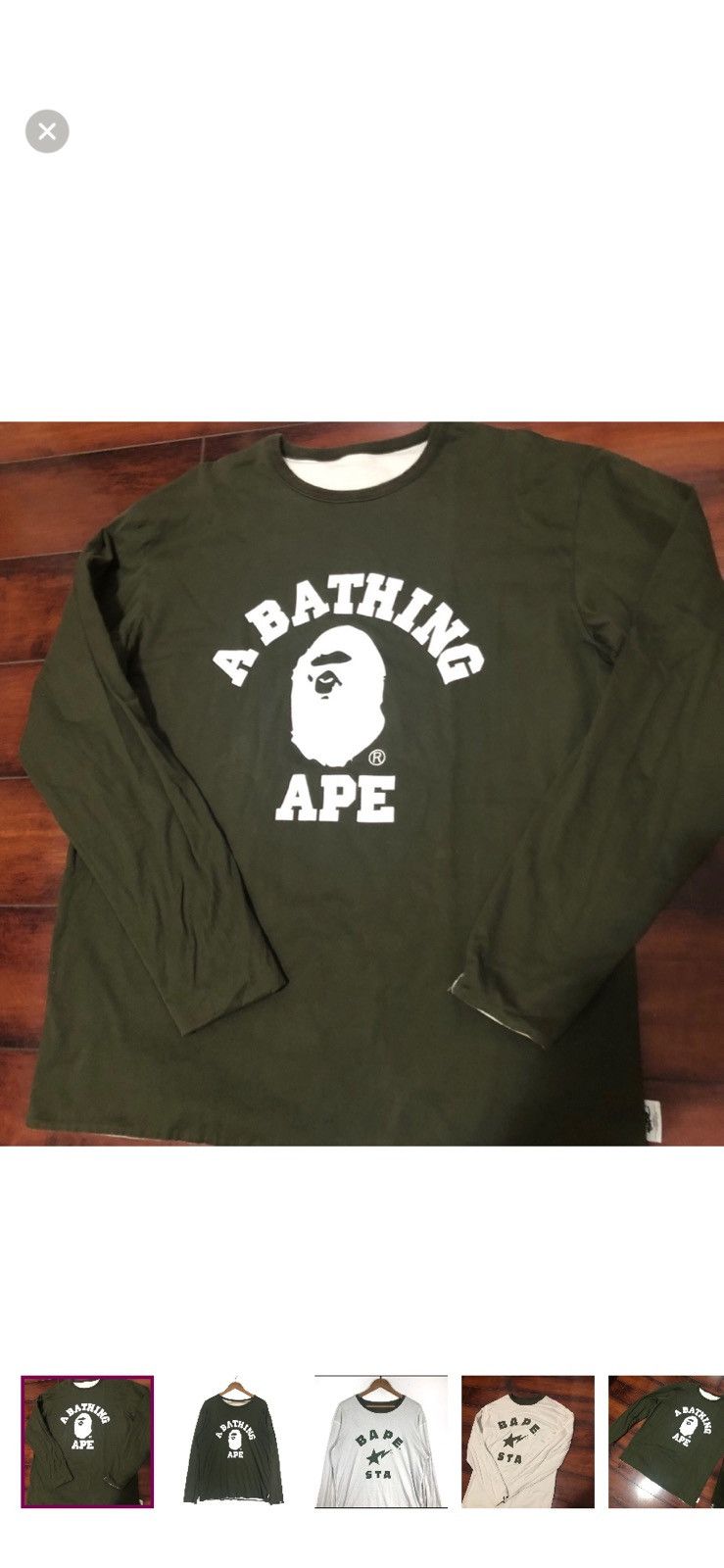 Bape 2003 Vintage Bape Sta / College Reversible Long Sleeve Tee Size US XL / EU 56 / 4 - 1 Thumbnail