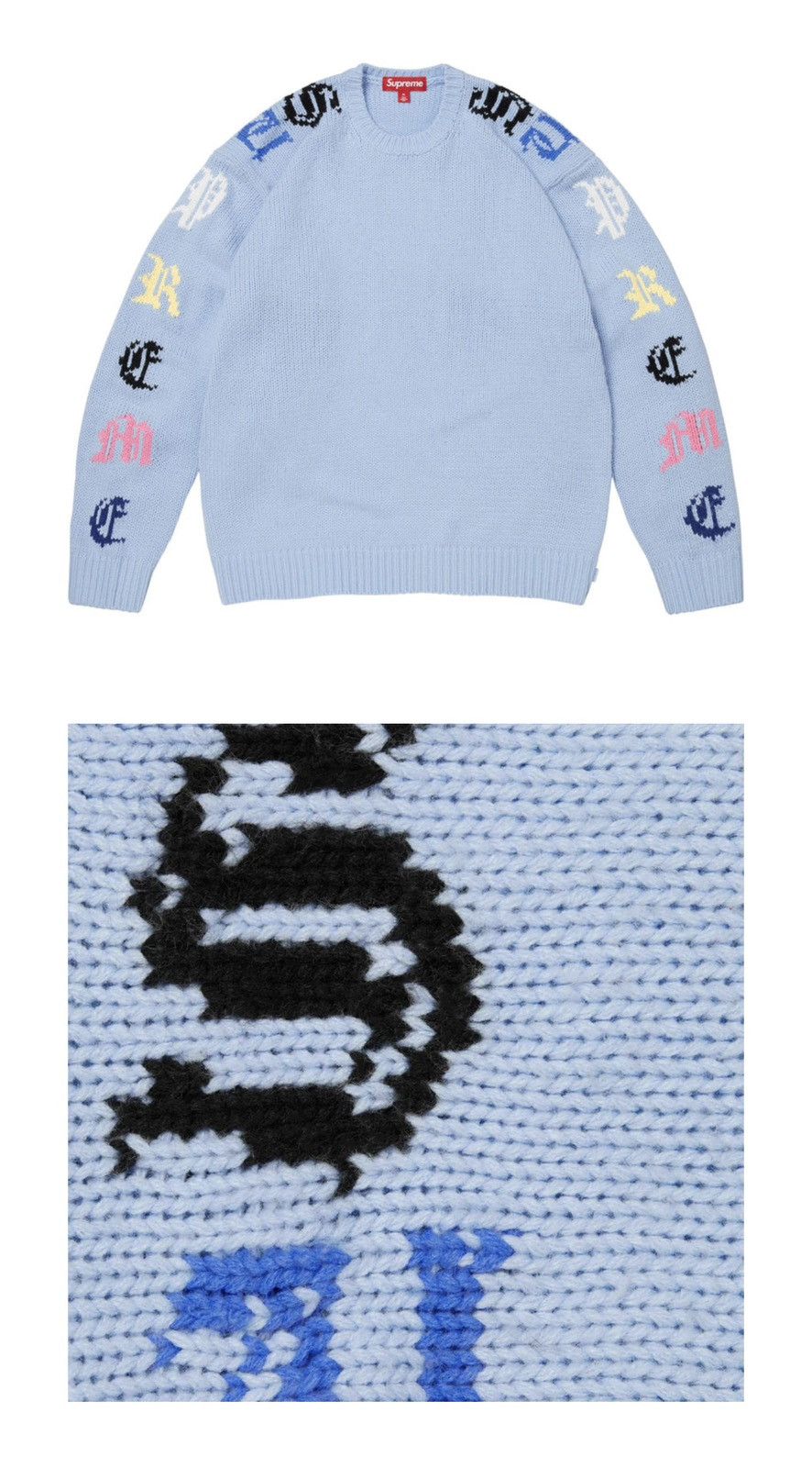 Supreme Supreme Old English Sleeves Sweater | Grailed