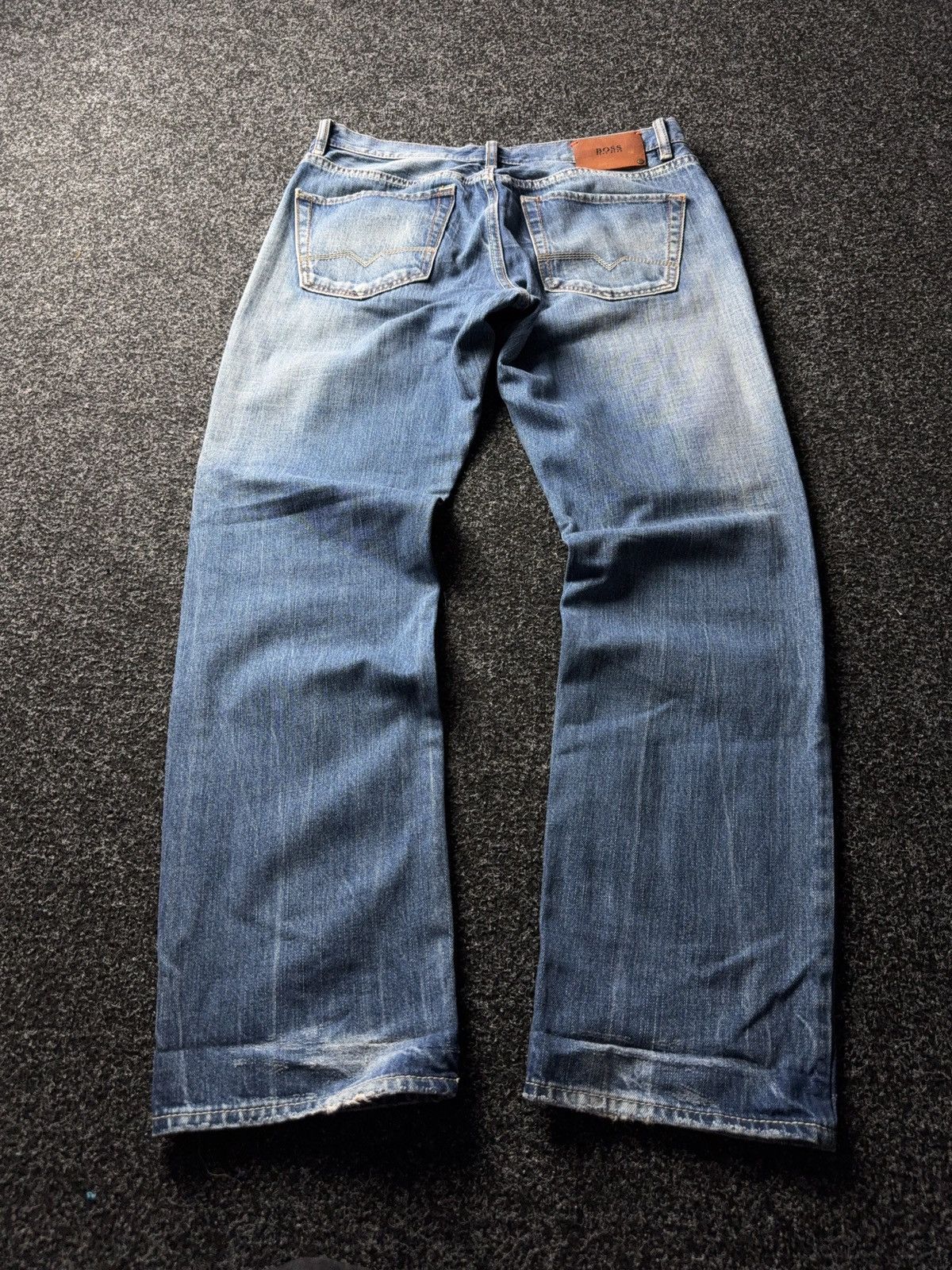 Hugo Boss Vintage 90s Y2K BOSS Orange Distressed Button Fly Jeans Size US 35 - 11 Thumbnail