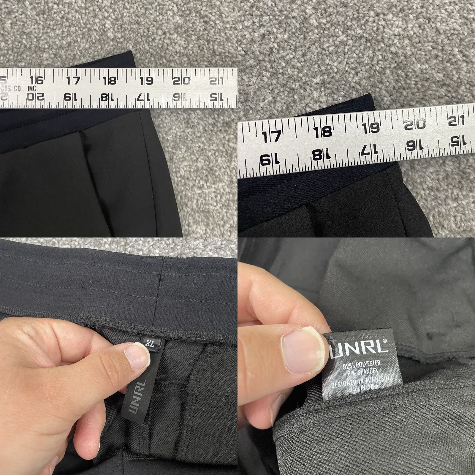 Vintage UNRL Joggers Men XL Black Performance Stretch Drawstring Pants Casual Work Size US 36 / EU 52 - 8 Thumbnail