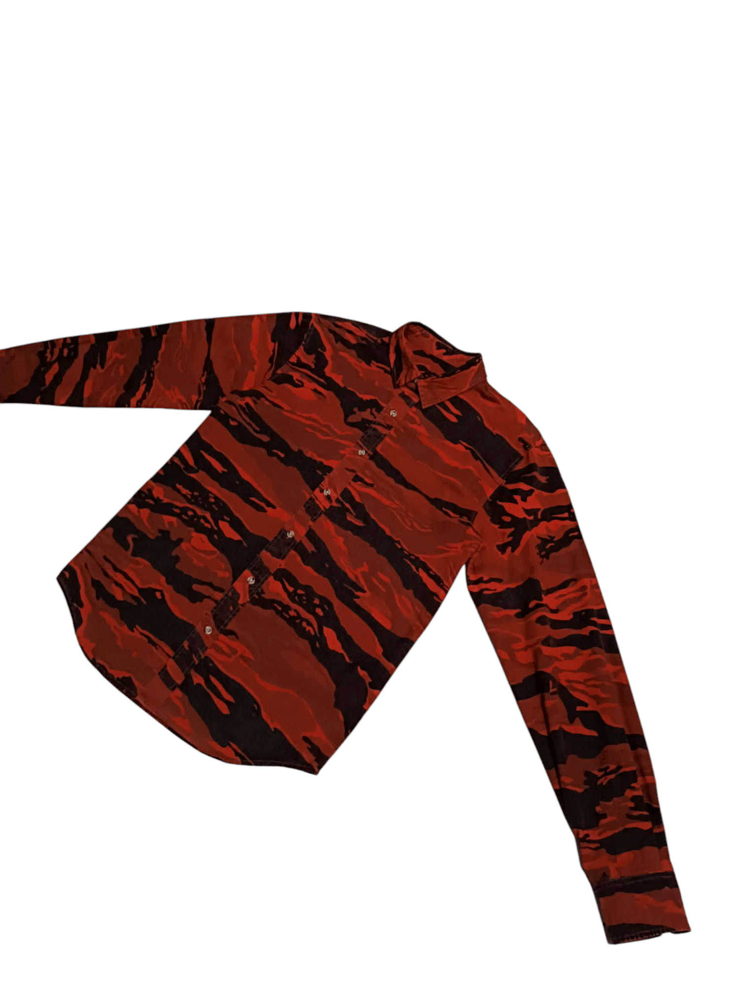 Black Scale Black Scale Red and Black Tiger Stripe Cotton Shirt Size US M / EU 48-50 / 2 - 3 Thumbnail