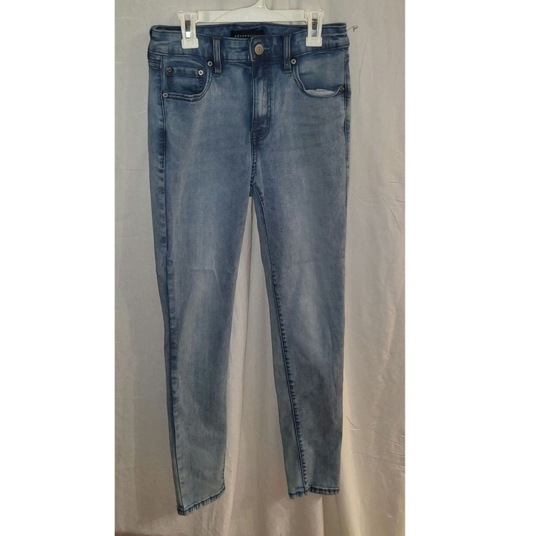 Aeropostale Aeropostale High Rise Light Blue Wash Denim Jeggings Size 8 Size 30" / US 8 / IT 44 - 1 Thumbnail