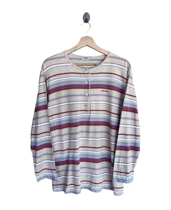 image of Vintage Renoma Striped Design Long Sleeve Tshirt, Men's (Size Large)