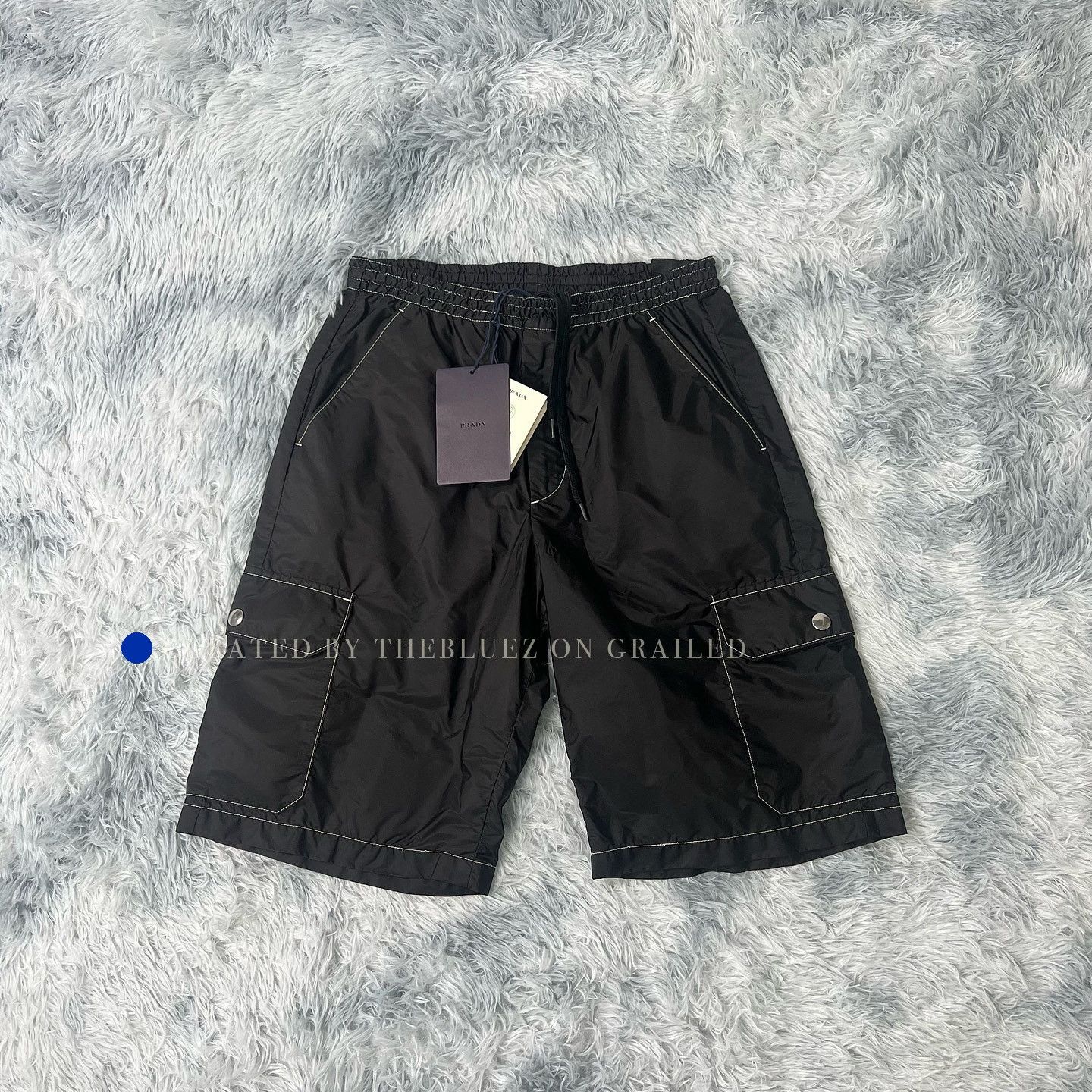 Prada Black Cargo Shorts with Contrast Stitch Size US 30 / EU 46 - 1 Thumbnail