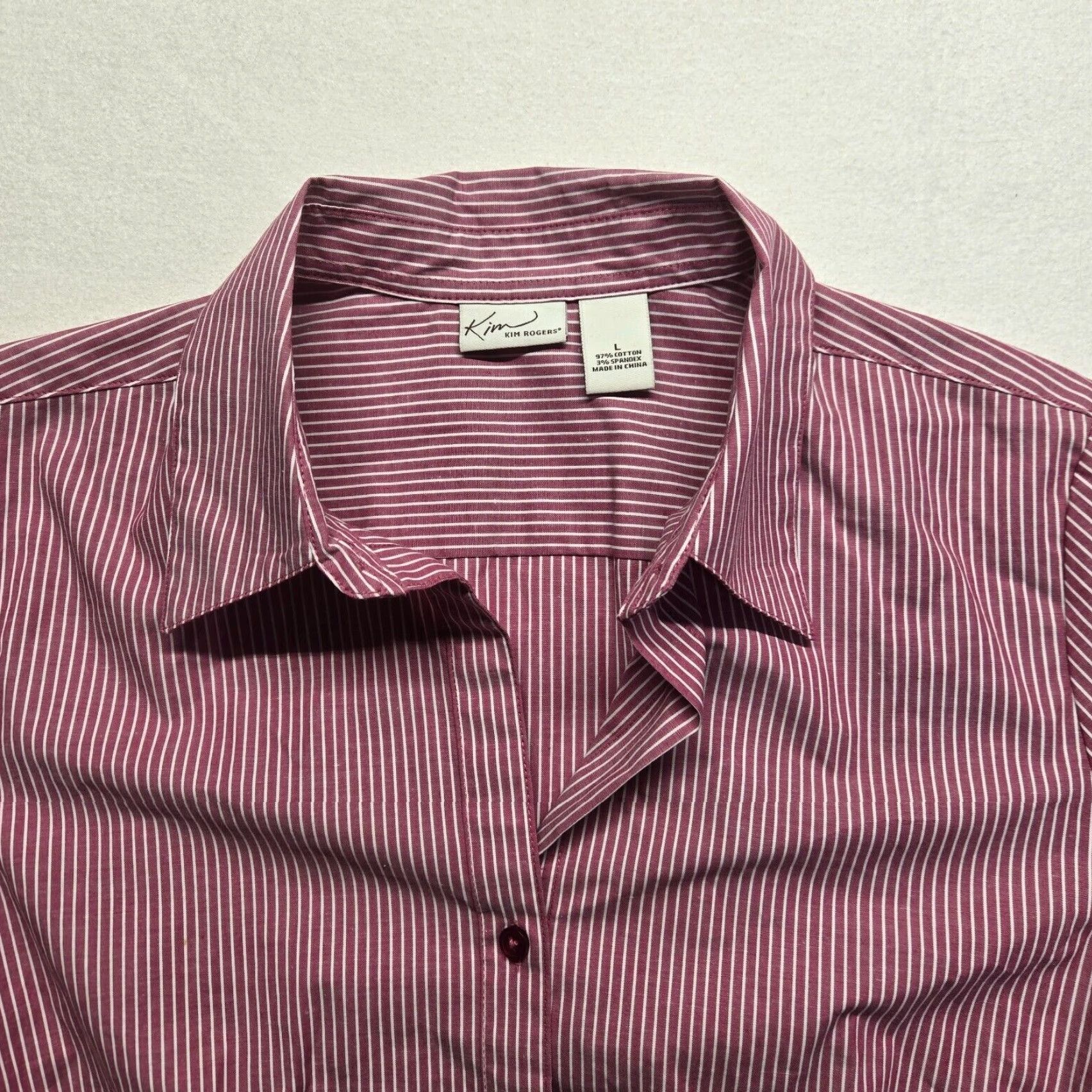 Vintage VINTAGE Kim Rogers Shirt Short Sleeve Button-Up Adult Women L Blue Striped 90s Theme Mens Womens? Size L / US 10 / IT 46 - 2 Thumbnail