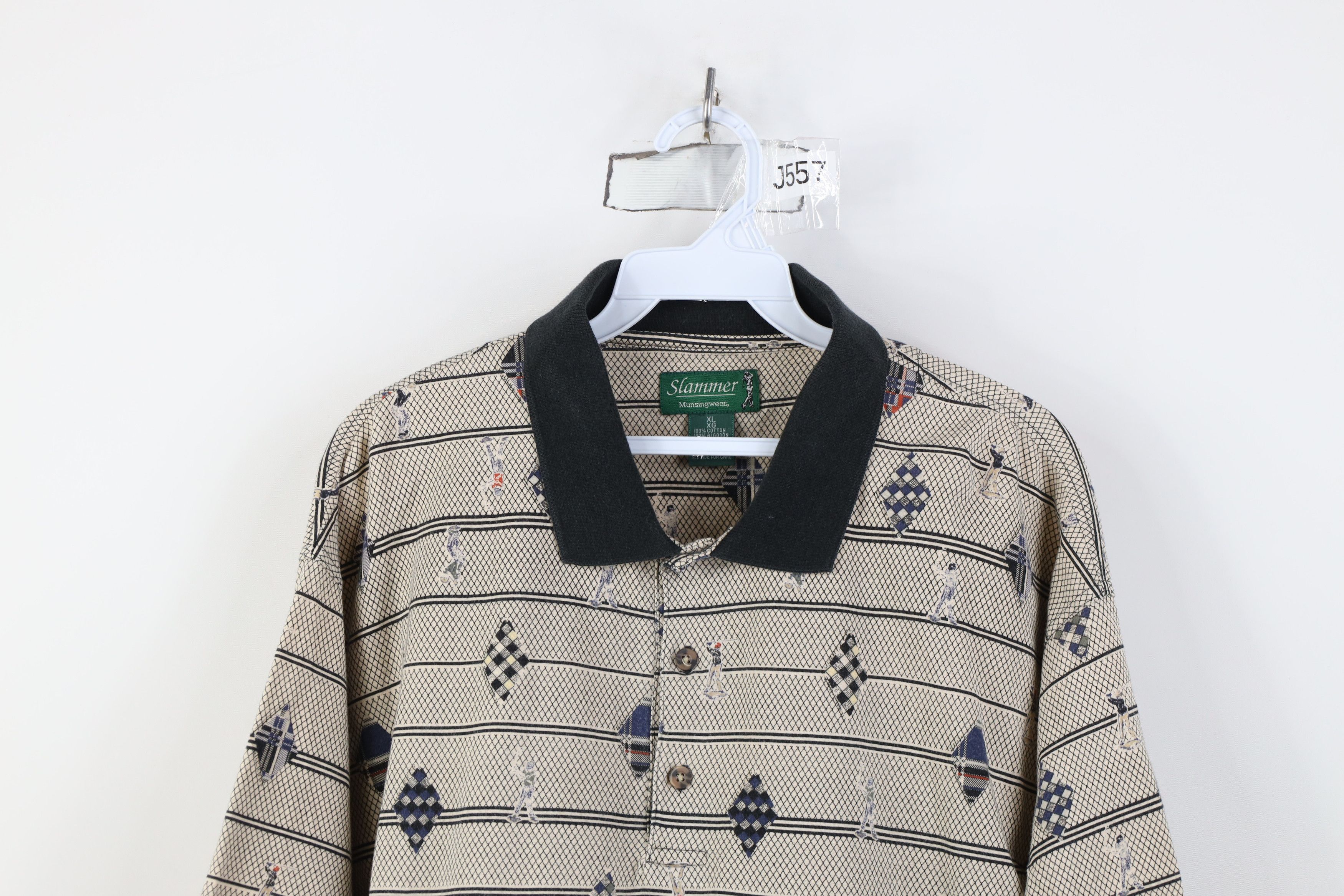 Vintage Vintage 90s Streetwear All Over Print Golf Polo Shirt Size US XL / EU 56 / 4 - 2 Thumbnail