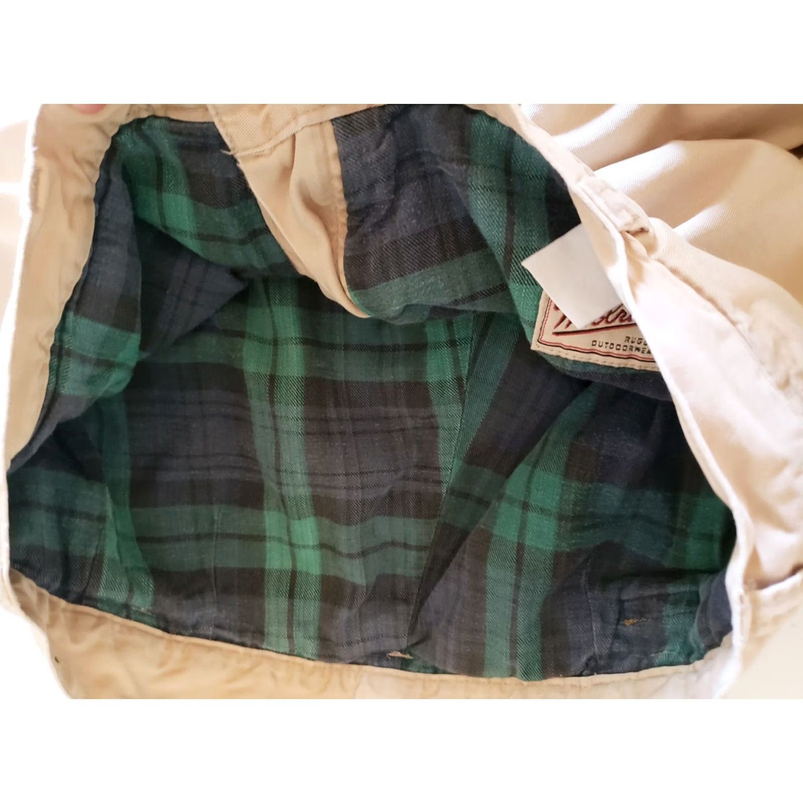 Vintage VINTAGE Woolrich Pants Men 34x29.5" Khaki Flannel Lined Workwear 90s Size US 34 / EU 50 - 5 Thumbnail