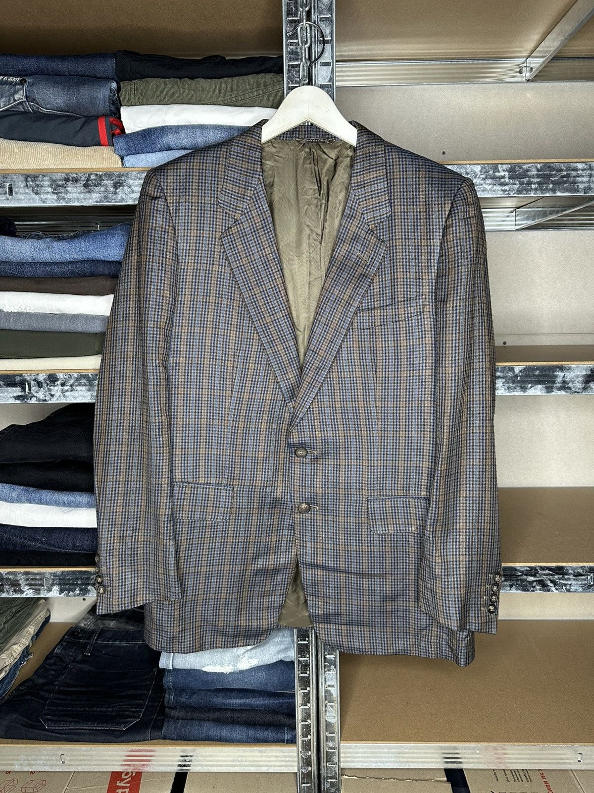 Ermenegildo Zegna Ermenegildo Zegna Cashmere Silk Blazer Jacket Check Size 44R - 1 Thumbnail