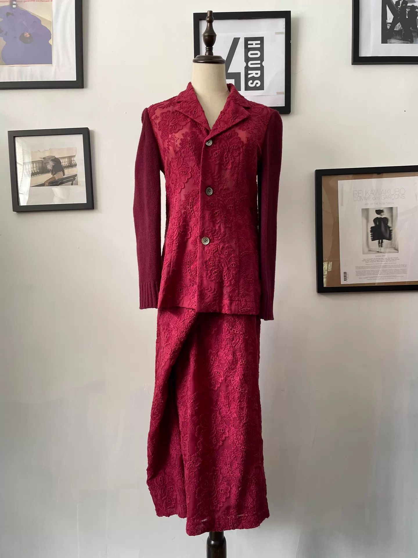 Comme des Garcons Comme des Garçons Vintage Lace-Tricot Blazer Skirt Set M Size M / US 6-8 / IT 42-44 - 1 Thumbnail