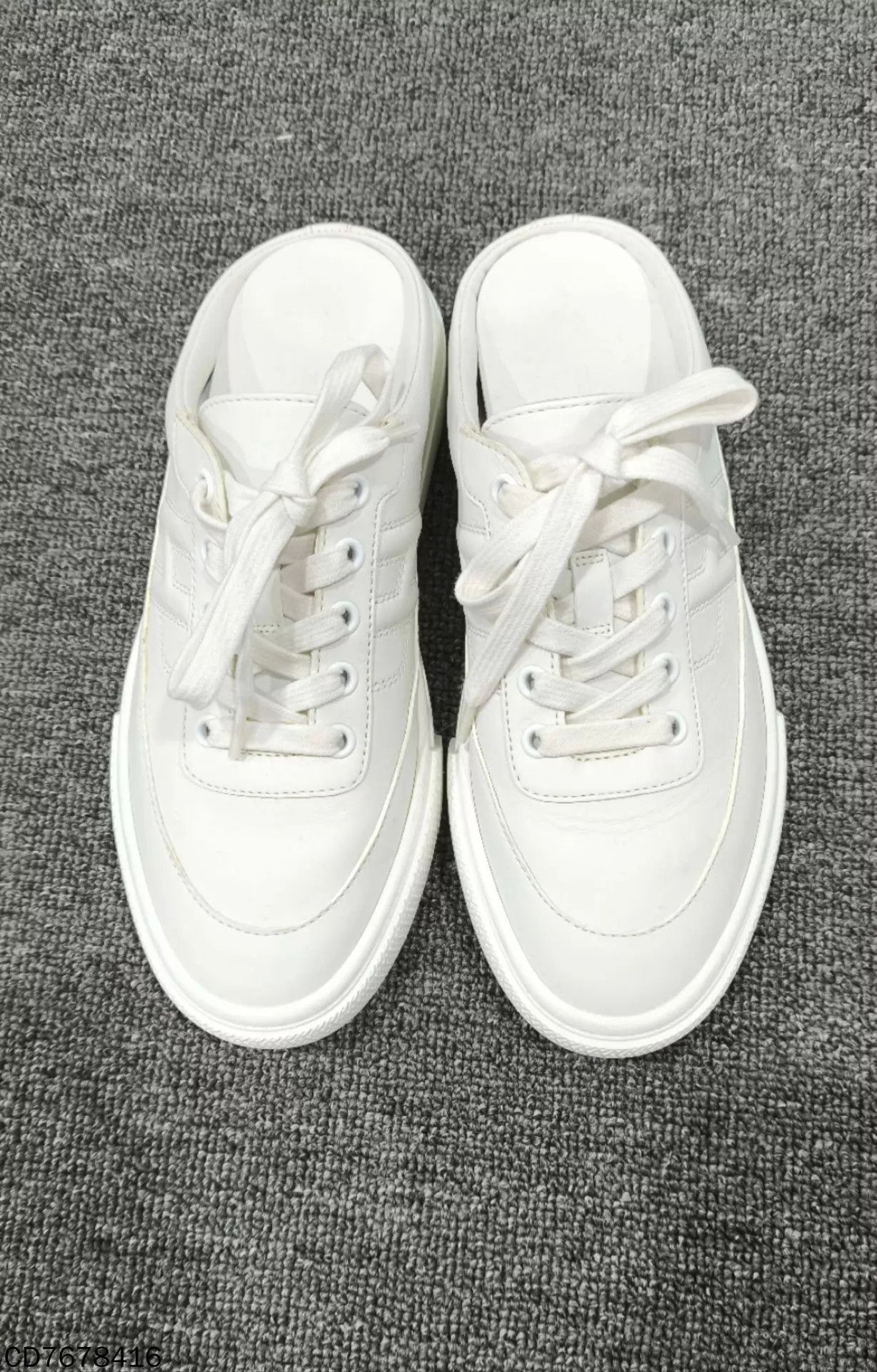 Hermes HERMES White Leather H Logo Slides Size 37 Size US 6.5 / IT 36.5 - 2 Thumbnail