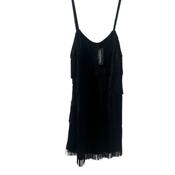 Vintage Vintage style Fringe Detail Cami Bodycon Dress size L Size L / US 10 / IT 46 - 1 Thumbnail