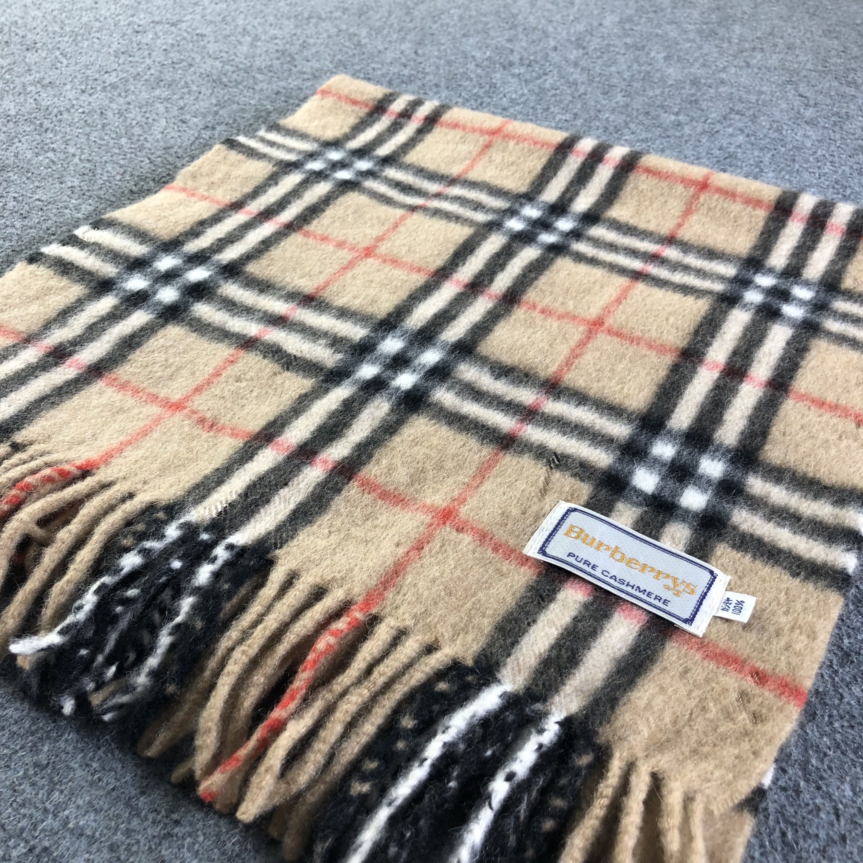 Burberry Burberrys Tan Nova Check Scarf Muffler Wool V2608 Size ONE SIZE - 4 Thumbnail