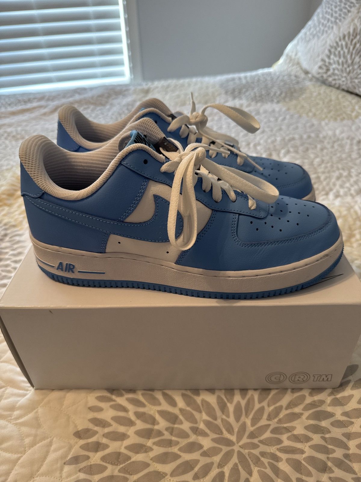Unc blue custom Nike Air Force