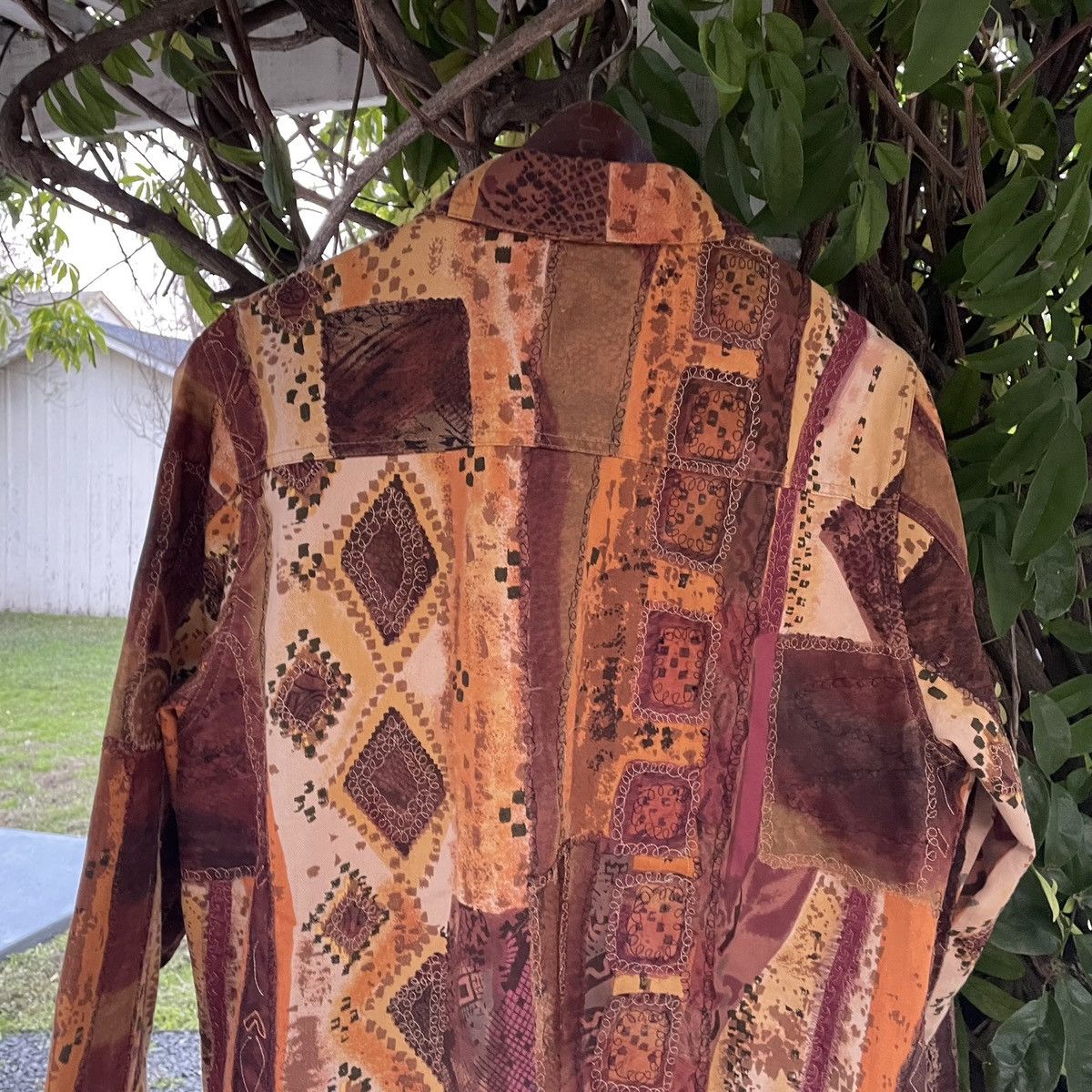Japanese Brand × Vintage Vintage Hand Embroidered Floral EARTH Cropped Jacket Boxy Size US L / EU 52-54 / 3 - 5 Thumbnail