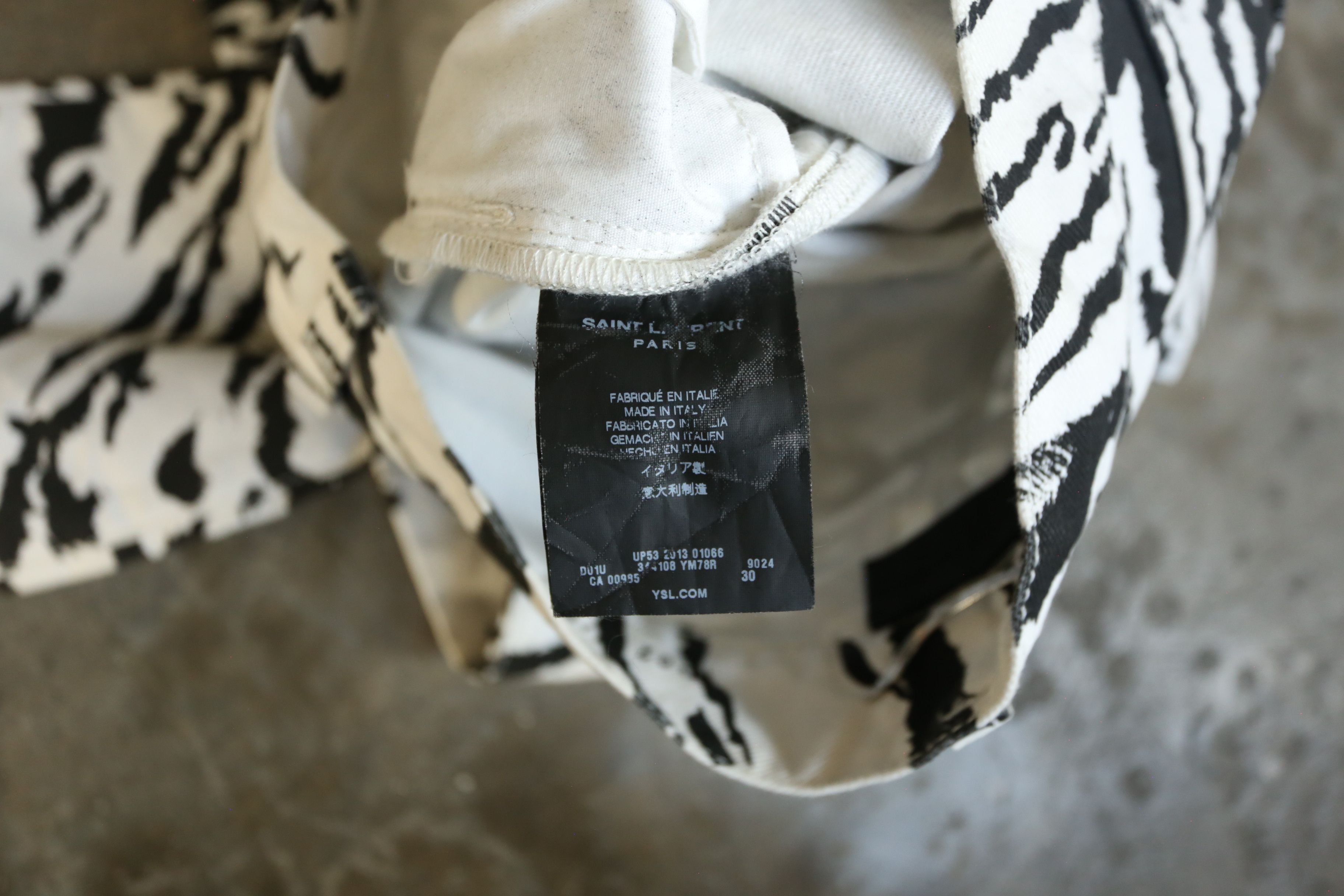 Saint Laurent Paris SLP - Hedi Slimane - S/S 14 - D02 Zebra-Print Denim Jean Size US 30 / EU 46 - 6 Thumbnail