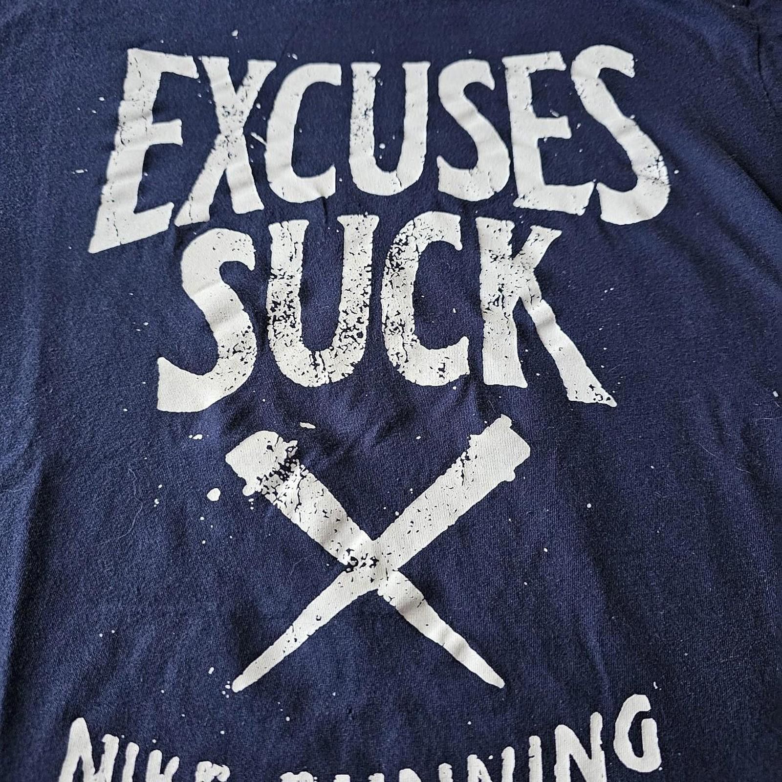 Nike Nike Running Excuses Suck Men's Navy T-shirt Size US M / EU 48-50 / 2 - 2 Thumbnail