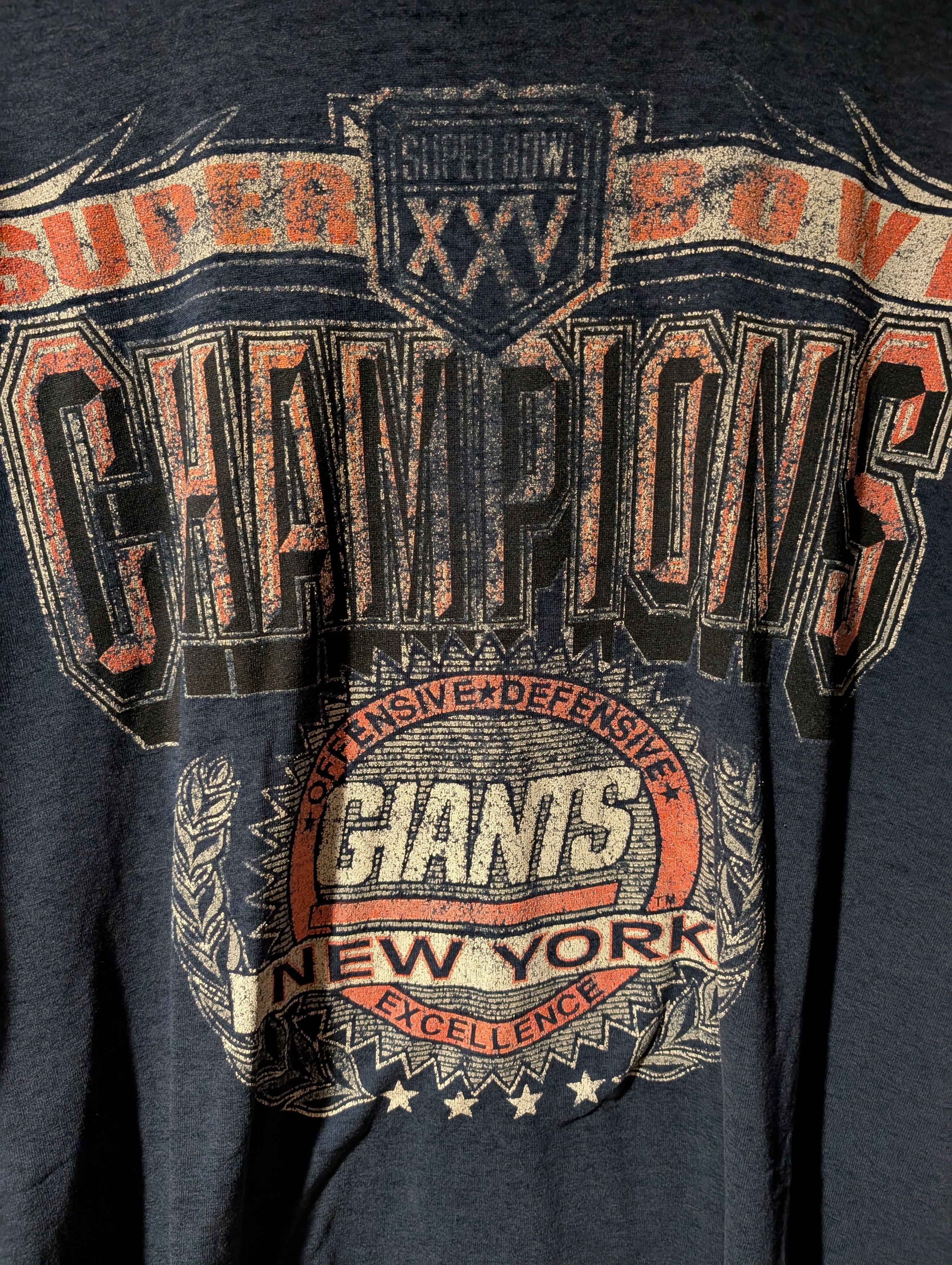 NFL Vintage 1991 New York Giants Super Bowl XXV Champion T-Shirt Size US XL / EU 56 / 4 - 2 Thumbnail