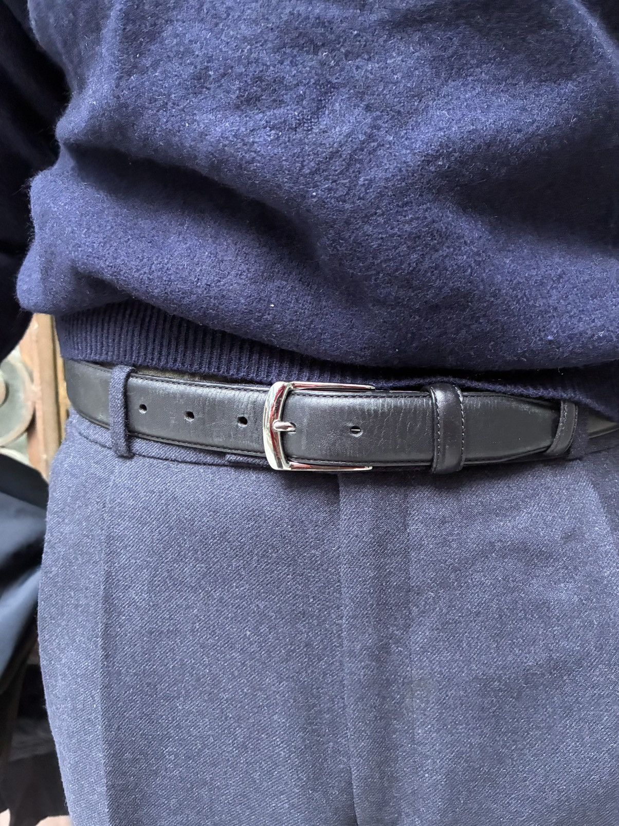 BOGGI MILANO PURE LEATHER HIGH END BLACK BELT