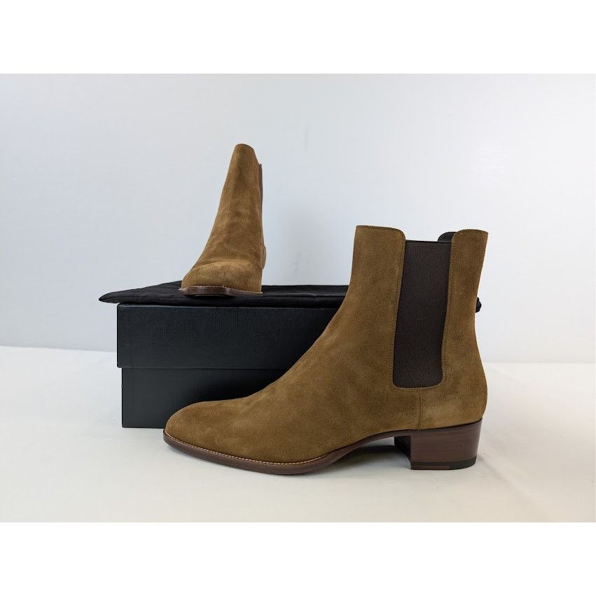 Saint Laurent Paris o1rshd1 Leather Gorain Florence Horsebit Loafer Boots Brown Size US 9 / EU 42 - 21 Thumbnail