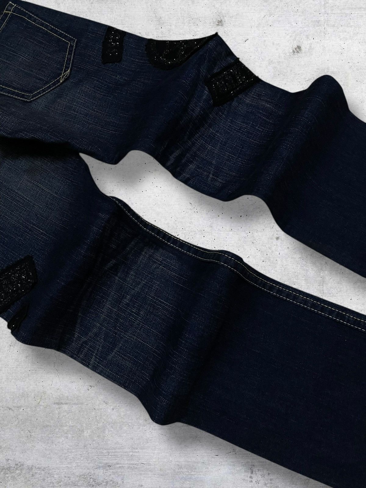 FranCisT MOR.K.S VINTAGE FRANCIS MORKS RARE DESIGNER ARCHIVE PUN PATCH DENIM Size US 29 - 15 Thumbnail