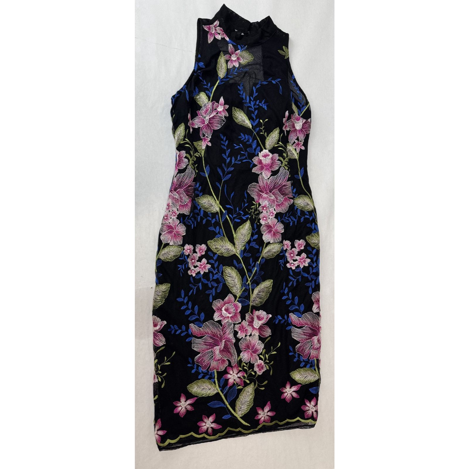Nicole Miller Whimsigoth Cottagecore Nicole Miller Floral Dress Black 2 Size XS / US 0-2 / IT 36-38 - 8 Thumbnail