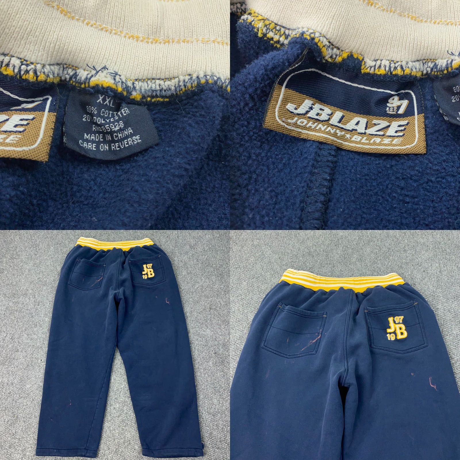 Vintage VTG Johnny Blaze Sweatpants Mens XXL Blue Heavy Hip Hop Streetwear Y2K Size US 39 - 8 Thumbnail