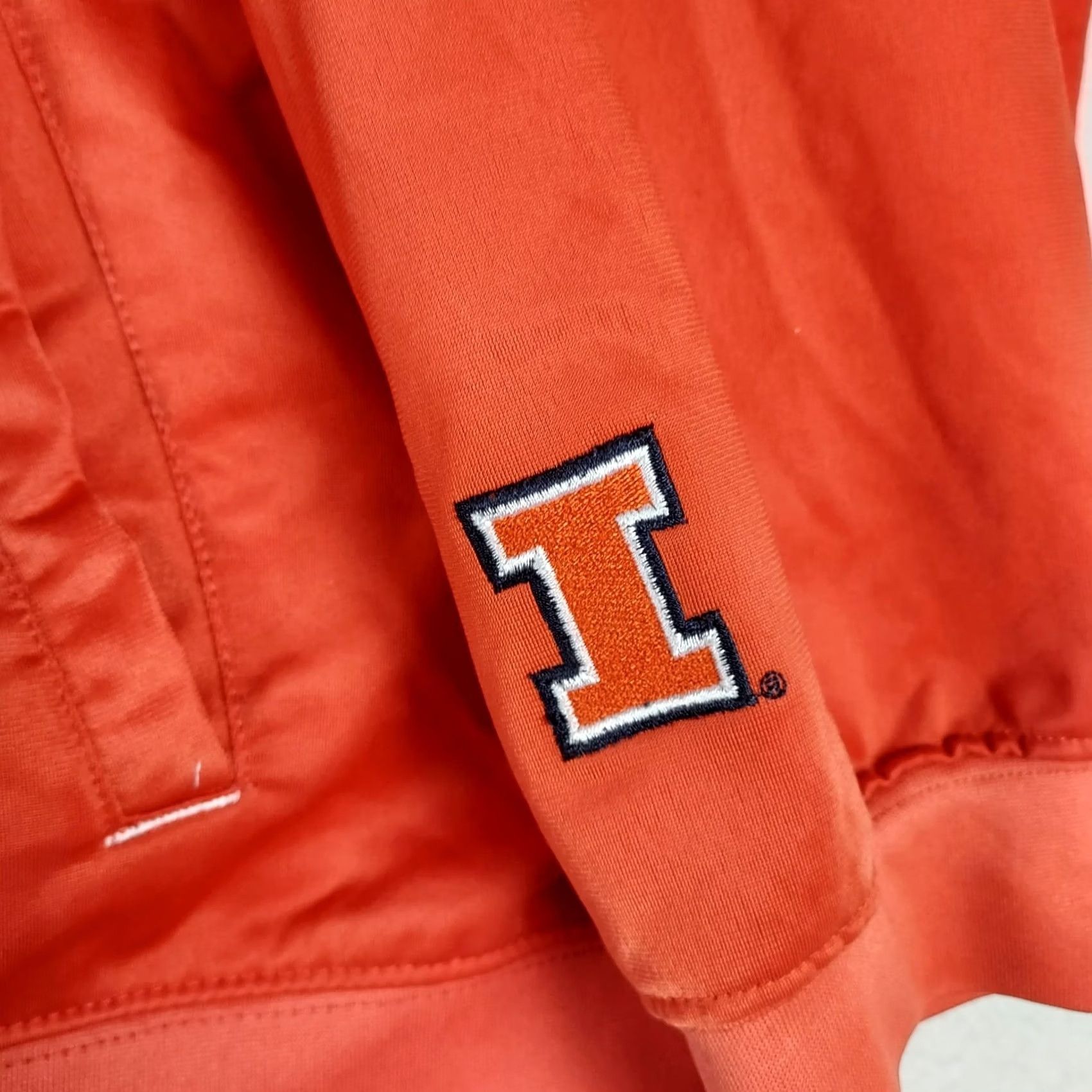 Vintage Red Oak Illinois Fighting Illini Jacket 3XL Orange Full Zip Polyester Men Regular Mid-Length Size US XXL / EU 58 / 5 - 3 Thumbnail