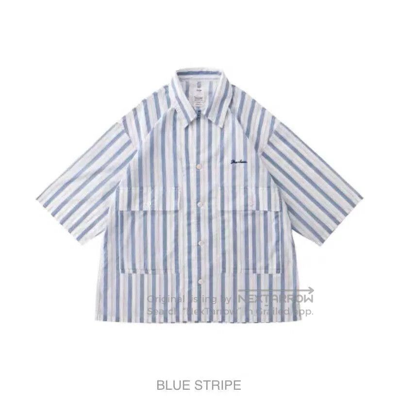 Visvim Visvim 20SS CORNET S/S Blue Stripe Shirt. Size US S / EU 44-46 / 1 - 1 Thumbnail