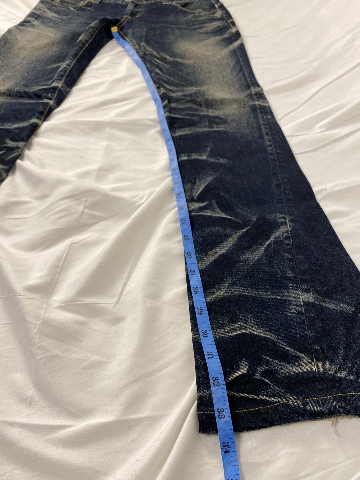 Tornado Mart Tornado Mart Wisker Washed Twisted Spiral Flared Style Denim Size US 34 / EU 50 - 23 Thumbnail