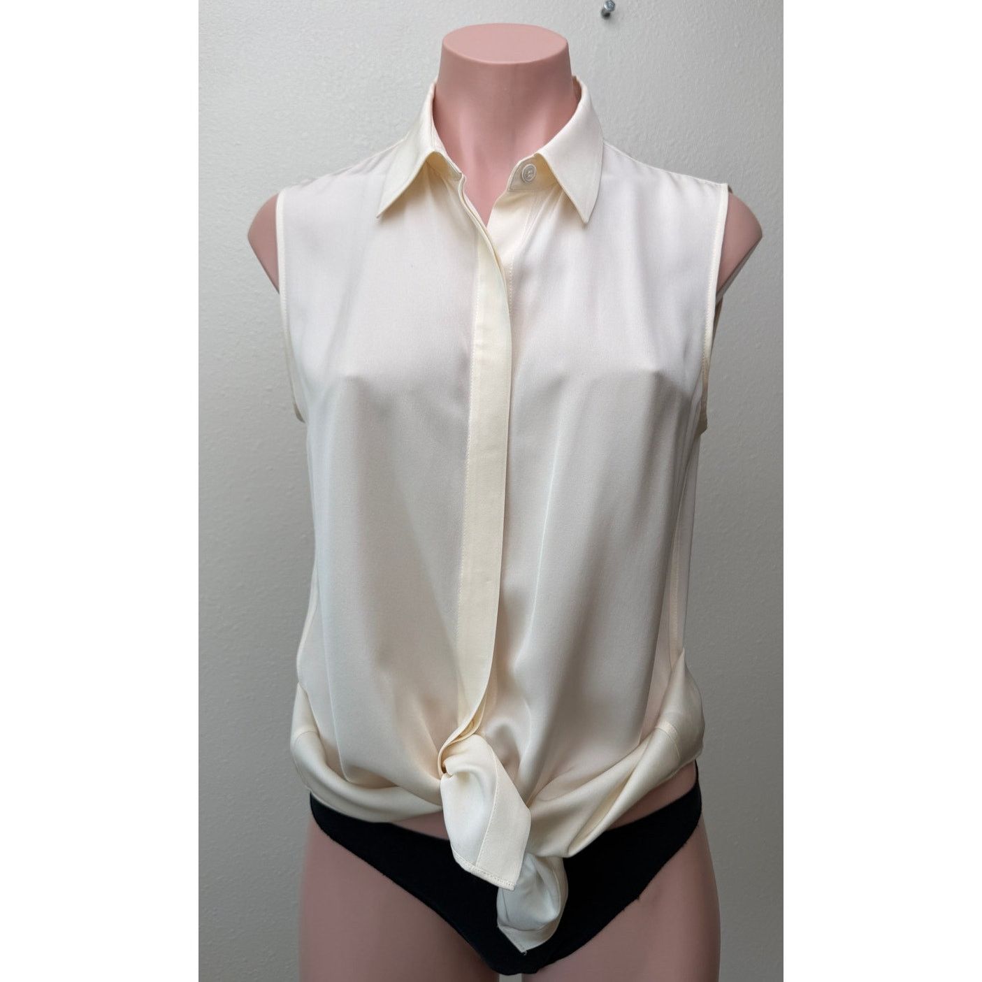 Theory Theory Tanelis Cream Silk Camp Collar Blouse US S Size S / US 4 / IT 40 - 3 Thumbnail