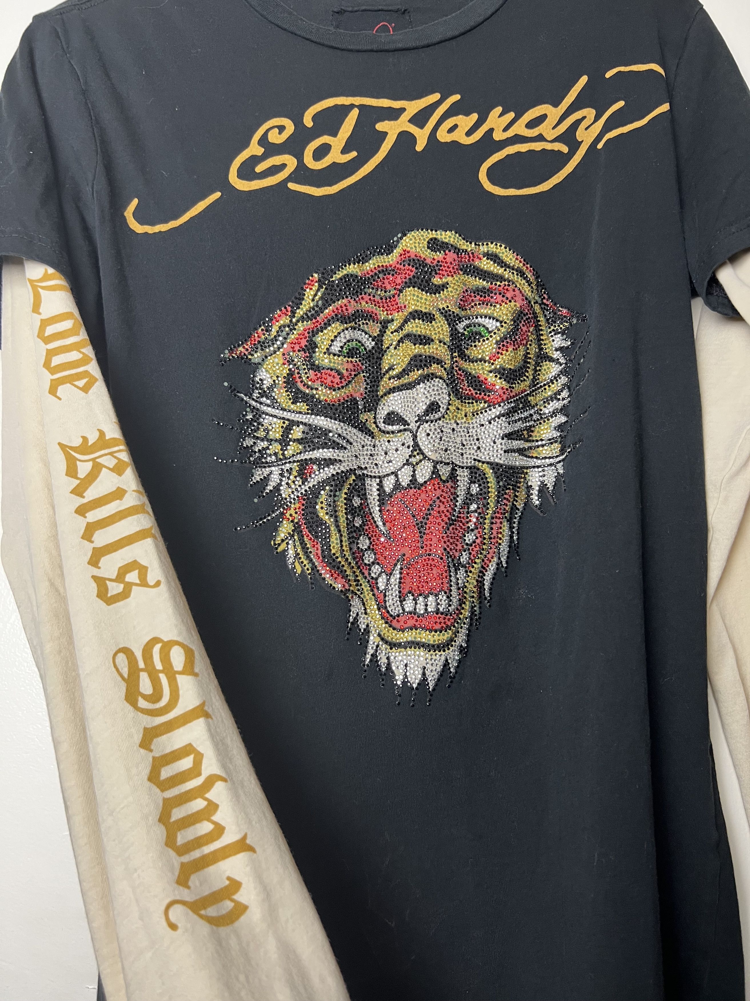 Ed Hardy Vintage Ed Hardy by Christian Audigier Rhinestone Tiger Face Size US S / EU 44-46 / 1 - 6 Thumbnail