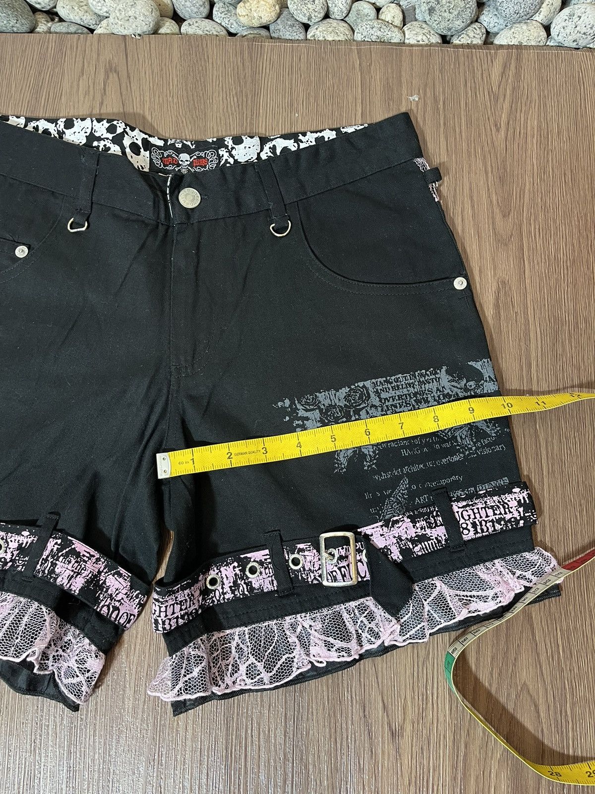 Beauty Beast × Japanese Brand × Seditionaries Mad Punks poem pink strap brocade Y2K short pant Size 31" - 15 Thumbnail