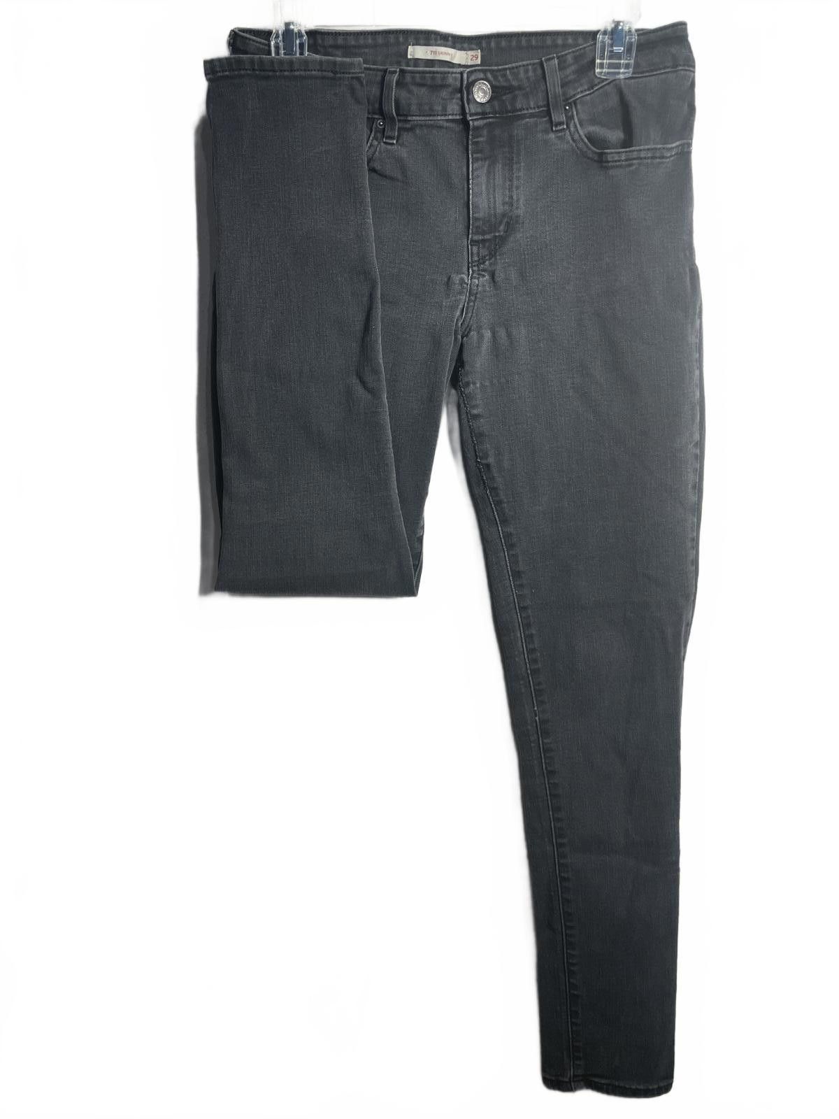 Levi's Levis Jeans 711 Women's 29 Black Pants Ankle Casual Grunge Size 29" - 1 Thumbnail