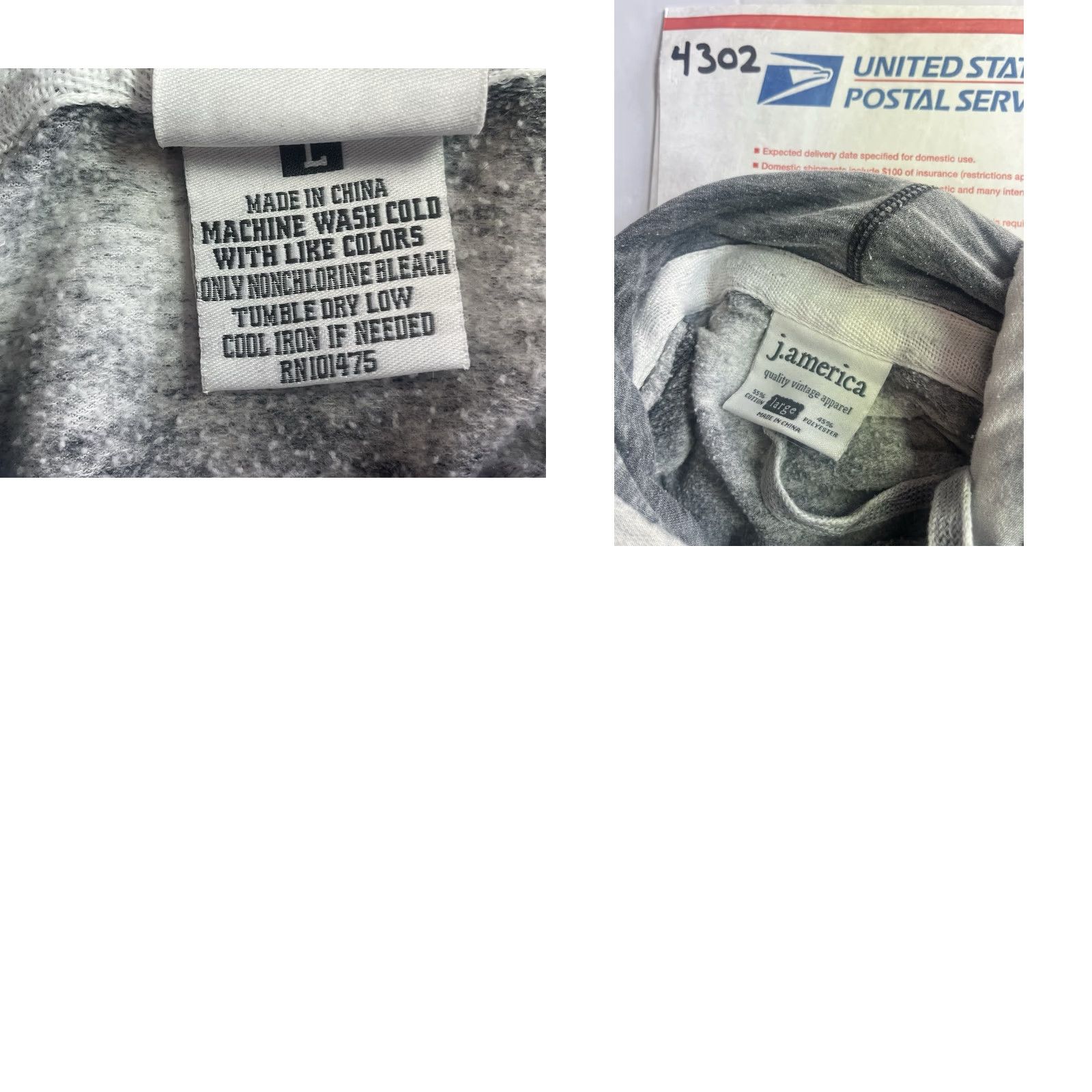 Vintage J. America Hoodie Unisex Adults Large Oversized Pouch Kangaroo Grey Acid Wash Tu Tu' Tun Size L / US 10 / IT 46 - 8 Thumbnail