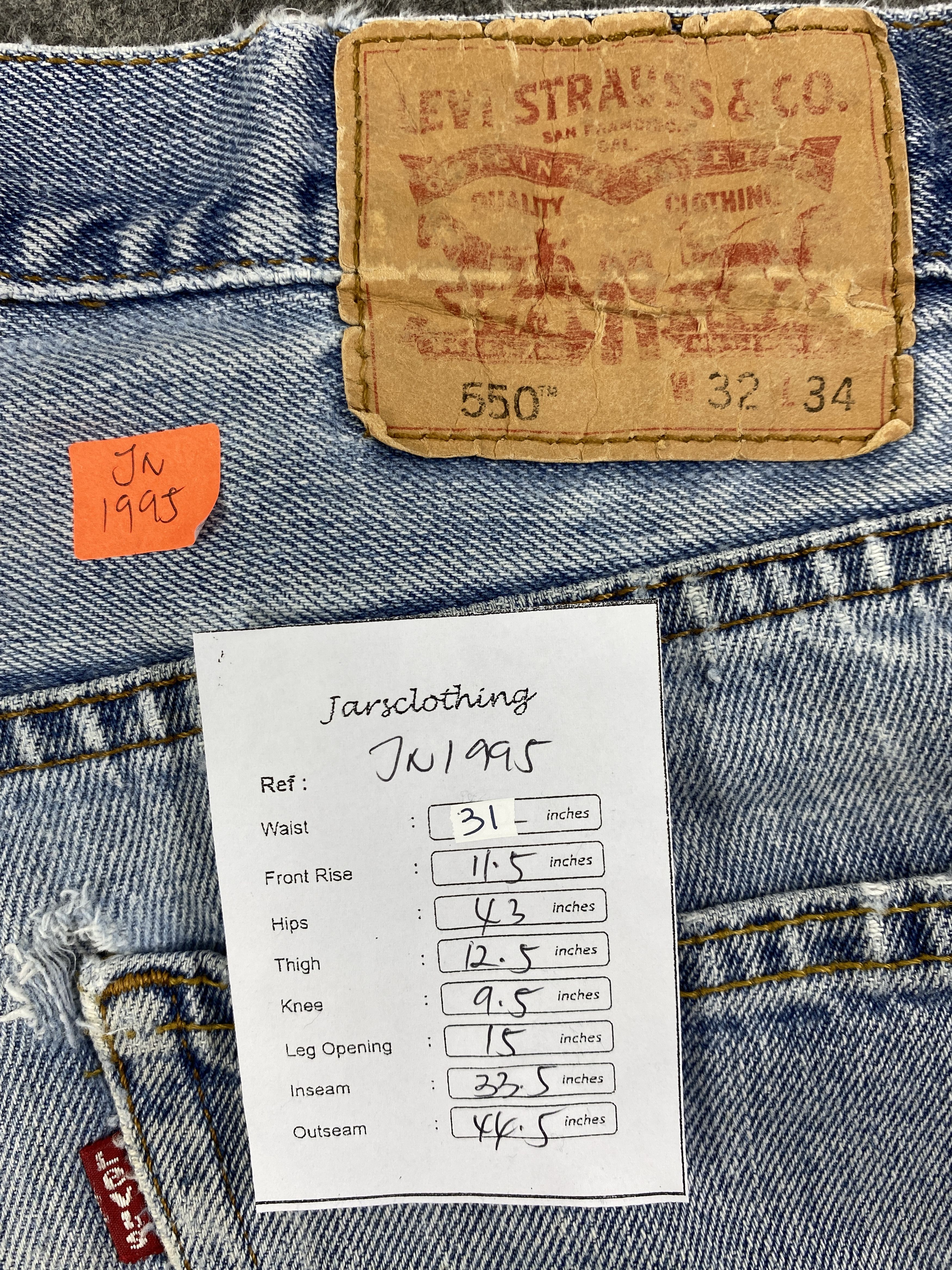 Levi's Light Blue Wash Vintage Levi's 550 31x33.5 Denim -JN1995 Size US 31 - 7 Thumbnail