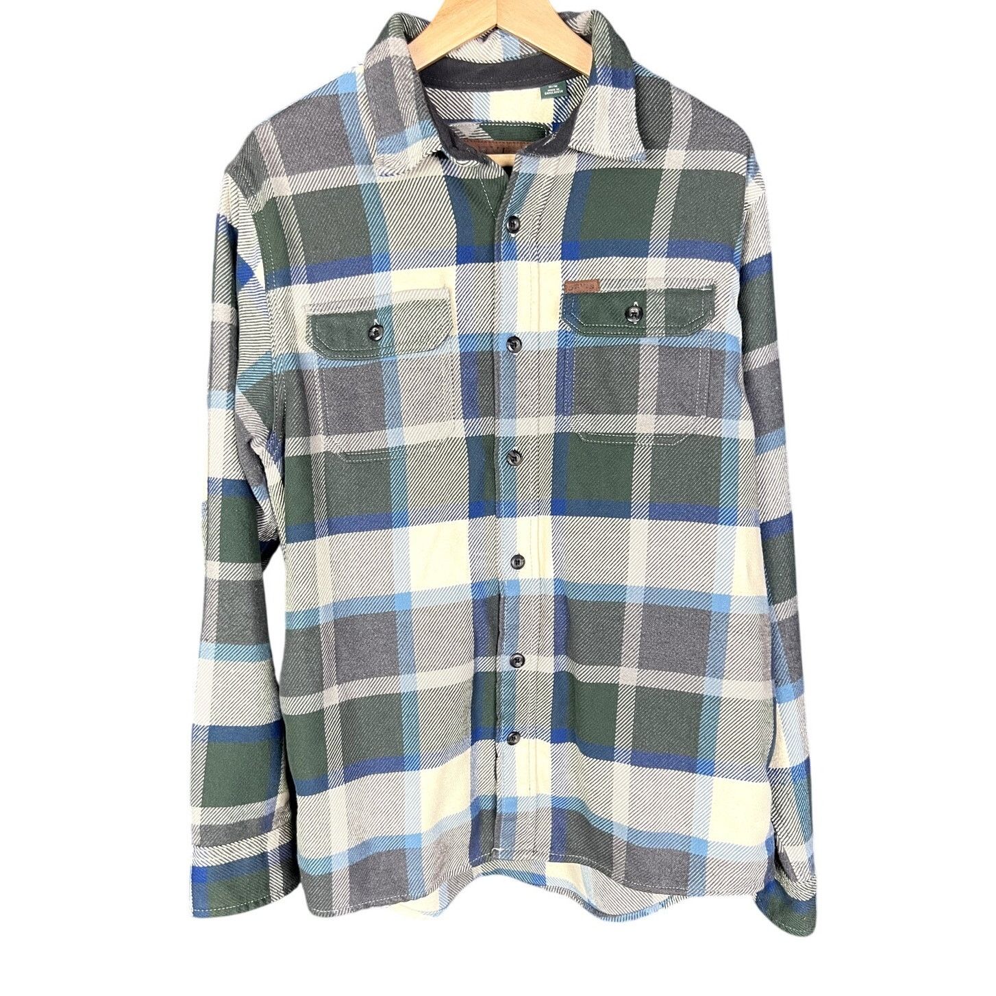 Orvis Men's Orvis Gray Blue Plaid Flannel Button-Down Shirt - M Size US M / EU 48-50 / 2 - 1 Thumbnail