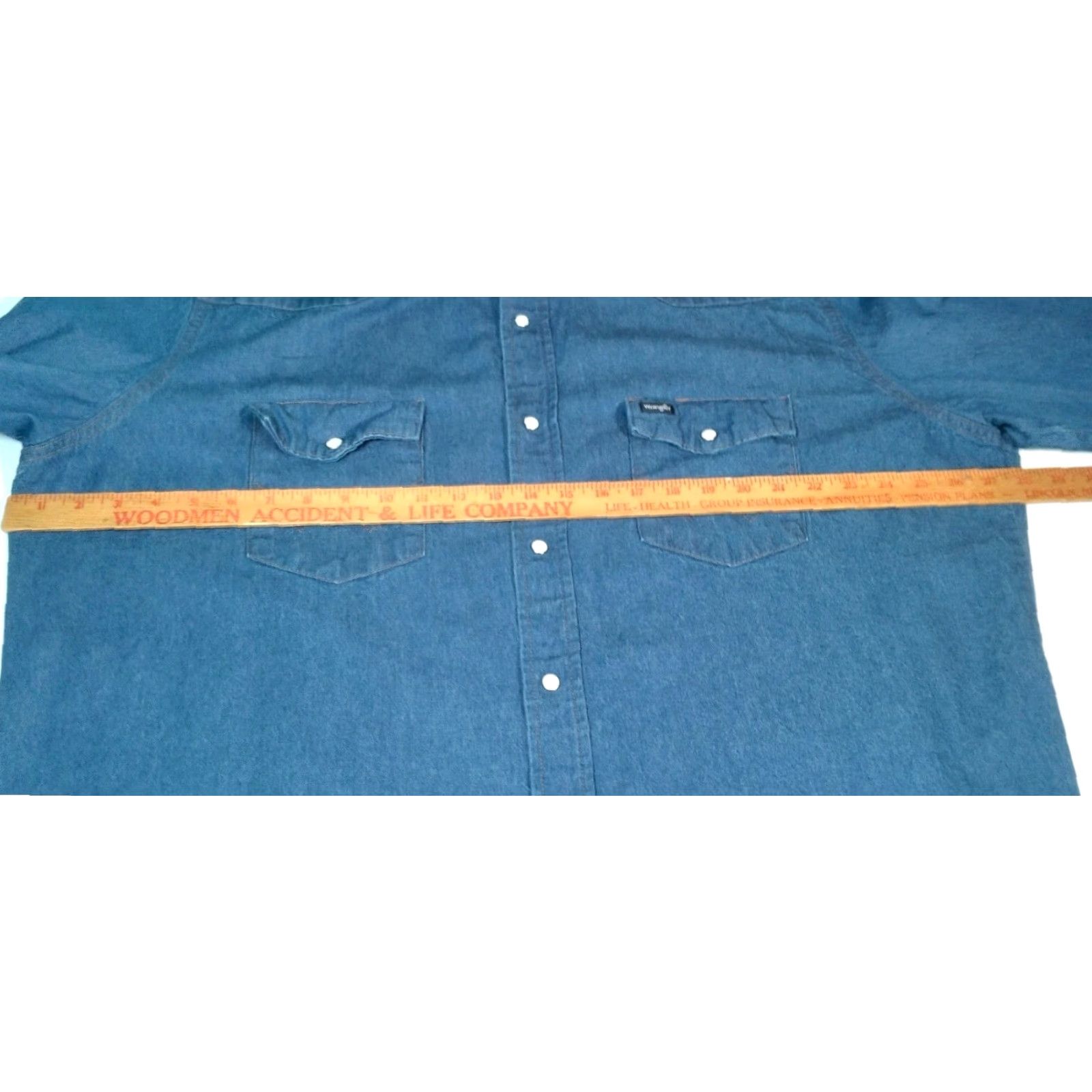 Wrangler Wrangler Denim Pearl Snap Shirt Men 2XT Tall Blue Long Sleeve Ranch Cowboy Rodeo Shirt Size US XXL / EU 58 / 5 - 3 Thumbnail