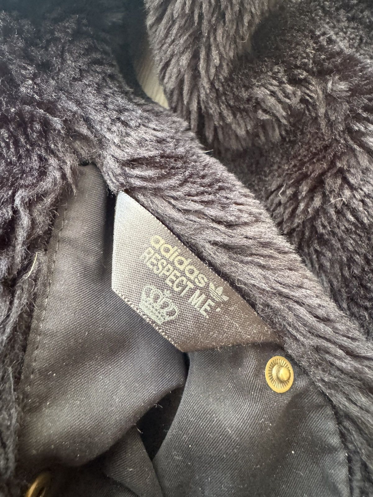 Adidas Vintage Y2K Adidas Faux Fur Down Brown Bomber Jacket Utility Size US L / EU 52-54 / 3 - 4 Thumbnail