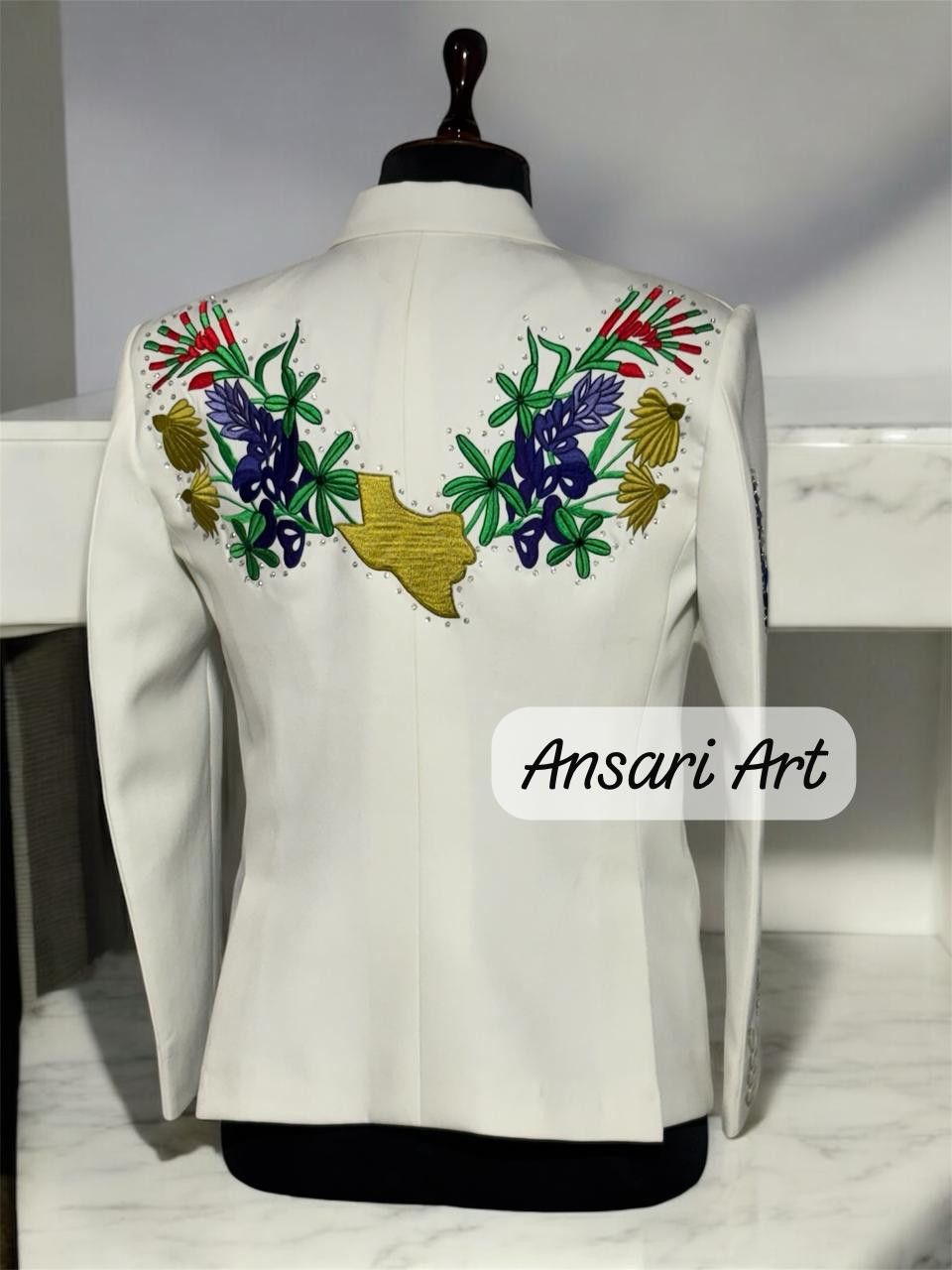 Other Men 2PC Customized floral embroidery western Nudie outfit Size 44S - 5 Thumbnail