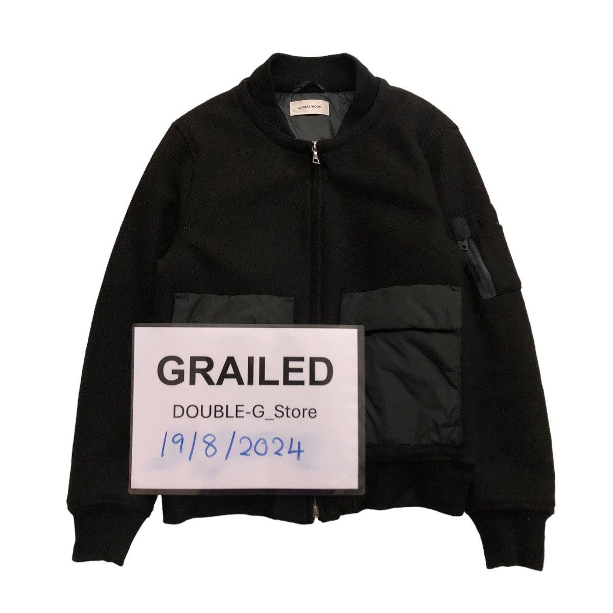 📌VINTAGE WOOL BIKER BOMBER JACKET GLOBAL WORK JAPAN