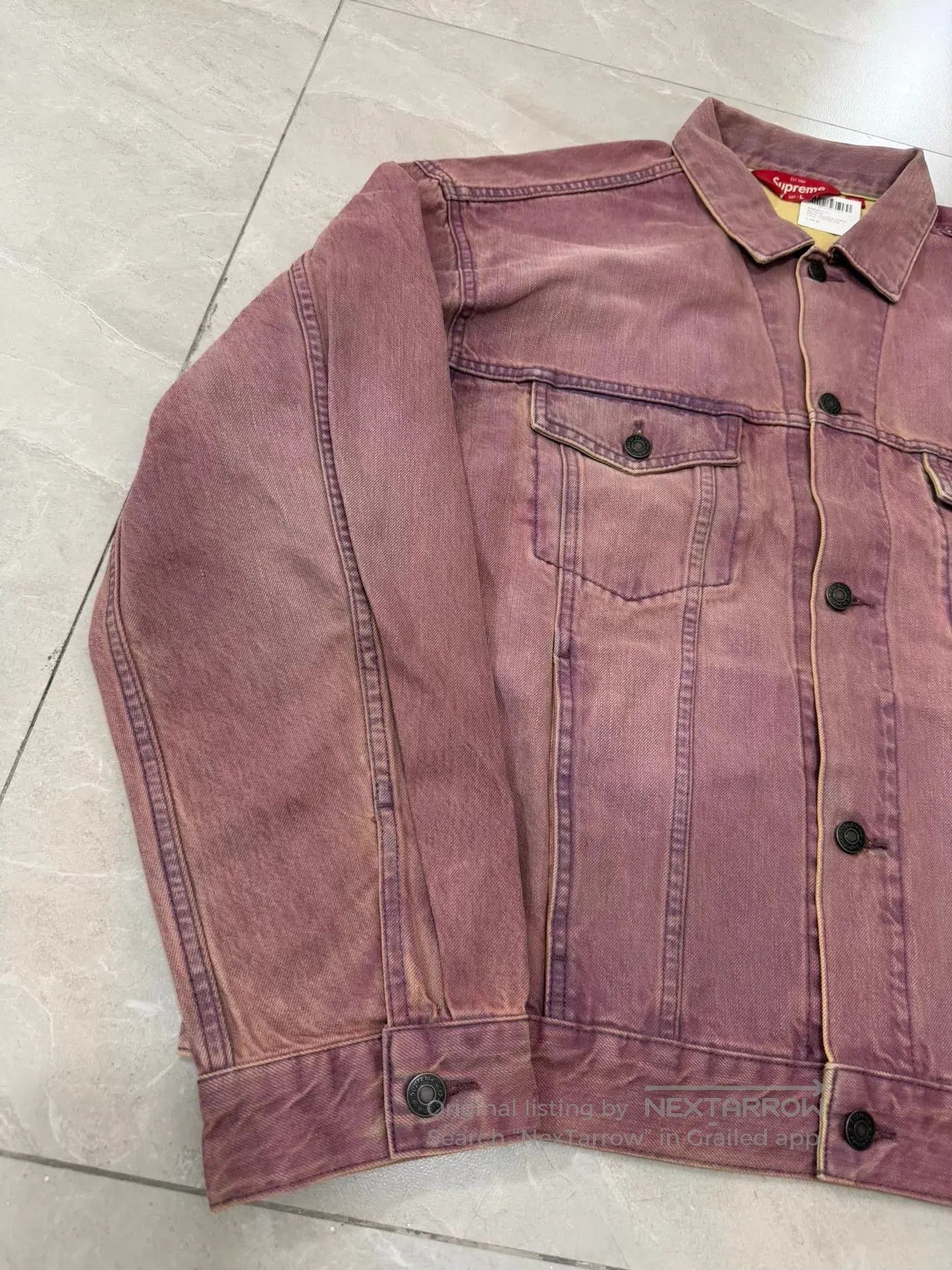 Supreme Purple Denim Jacket - Size L. Size US L / EU 52-54 / 3 - 2 Thumbnail