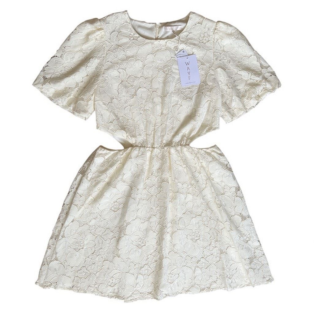 Other Wayf Cream Lace Shortsleve Lined Mini Dress, M SRP: $128 Size M / US 6-8 / IT 42-44 - 7 Thumbnail