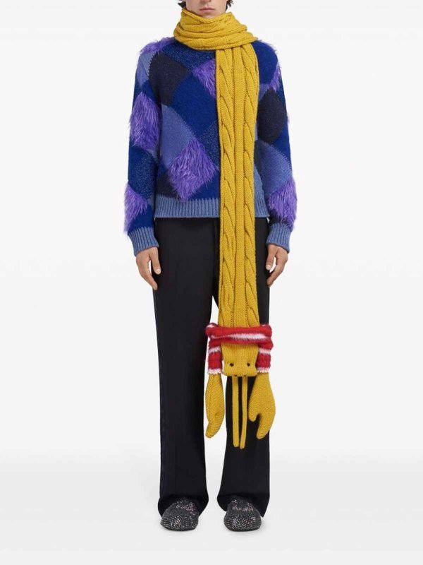 Marni o1mle0126 Size: OS / Lobster Cable Scarf in Yellow Size ONE SIZE - 4 Thumbnail