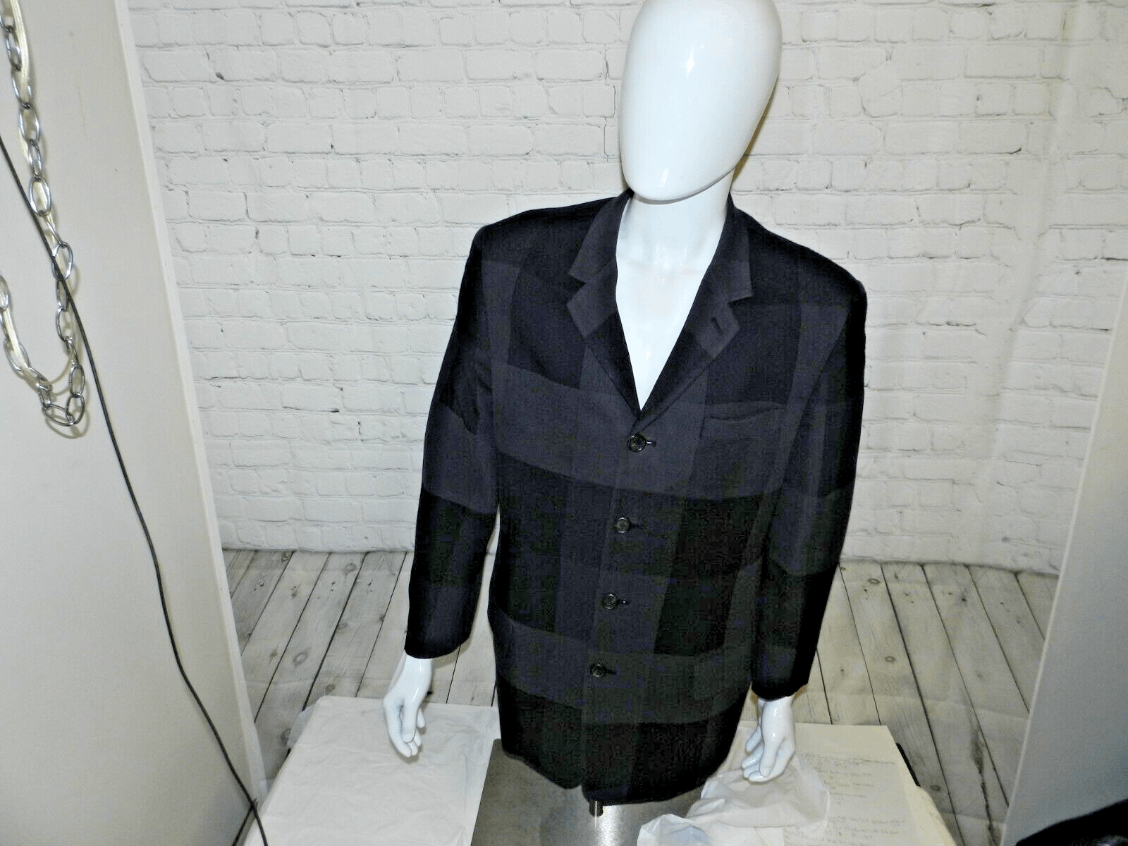 image of Y's For Men Yohji Yamamoto Check 4 Button Blazer Size 4 44Us in Green