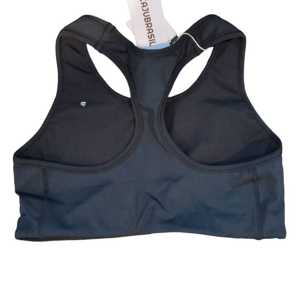 Other Cajubrasil L Athletic Racerback Sport Bra Black Workout Top Size ONE SIZE - 1 Thumbnail