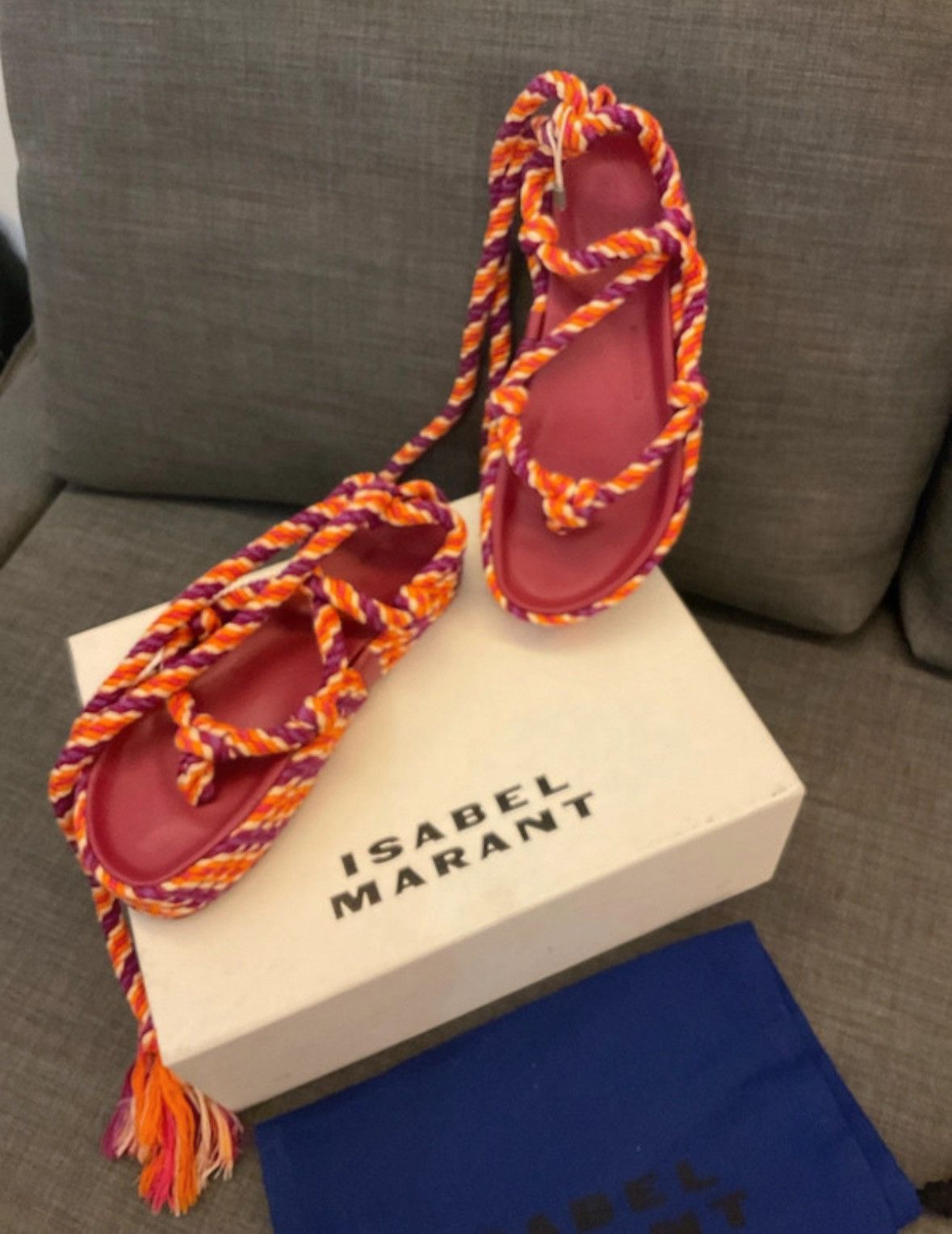 Isabel Marant Isabel Marant Gladiator-Style Sandals – Red Leather Size US 8 / IT 38 - 6 Thumbnail